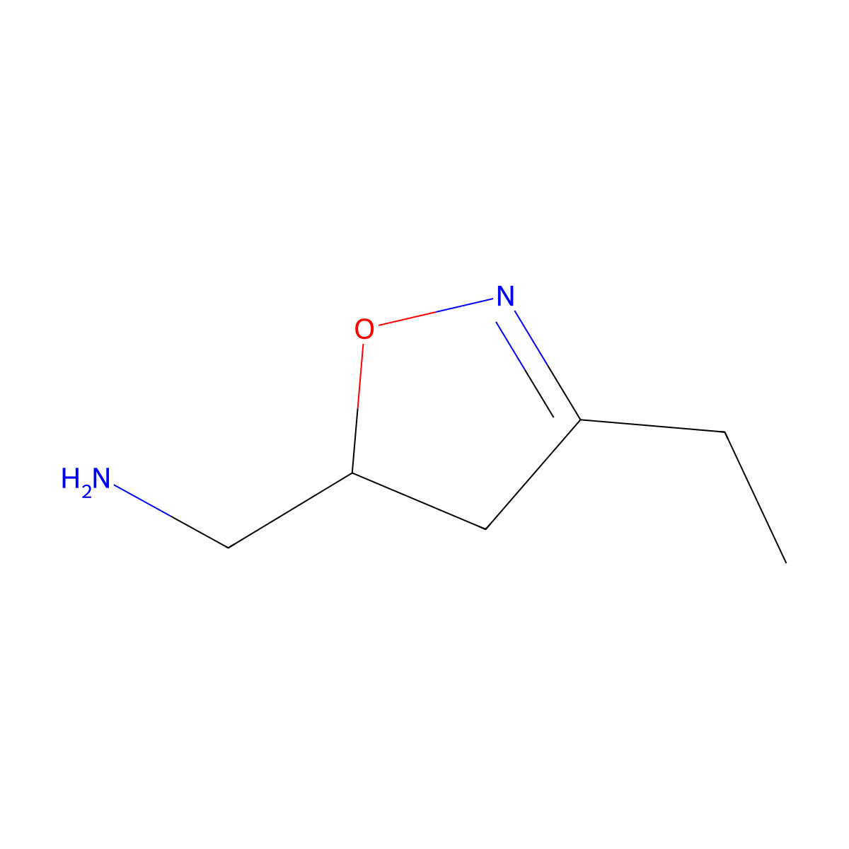 1-(3-Ethyl-4,5-dihydro-5-isoxazolyl)methanamine molecular structure, CAS 1160245-60-2
