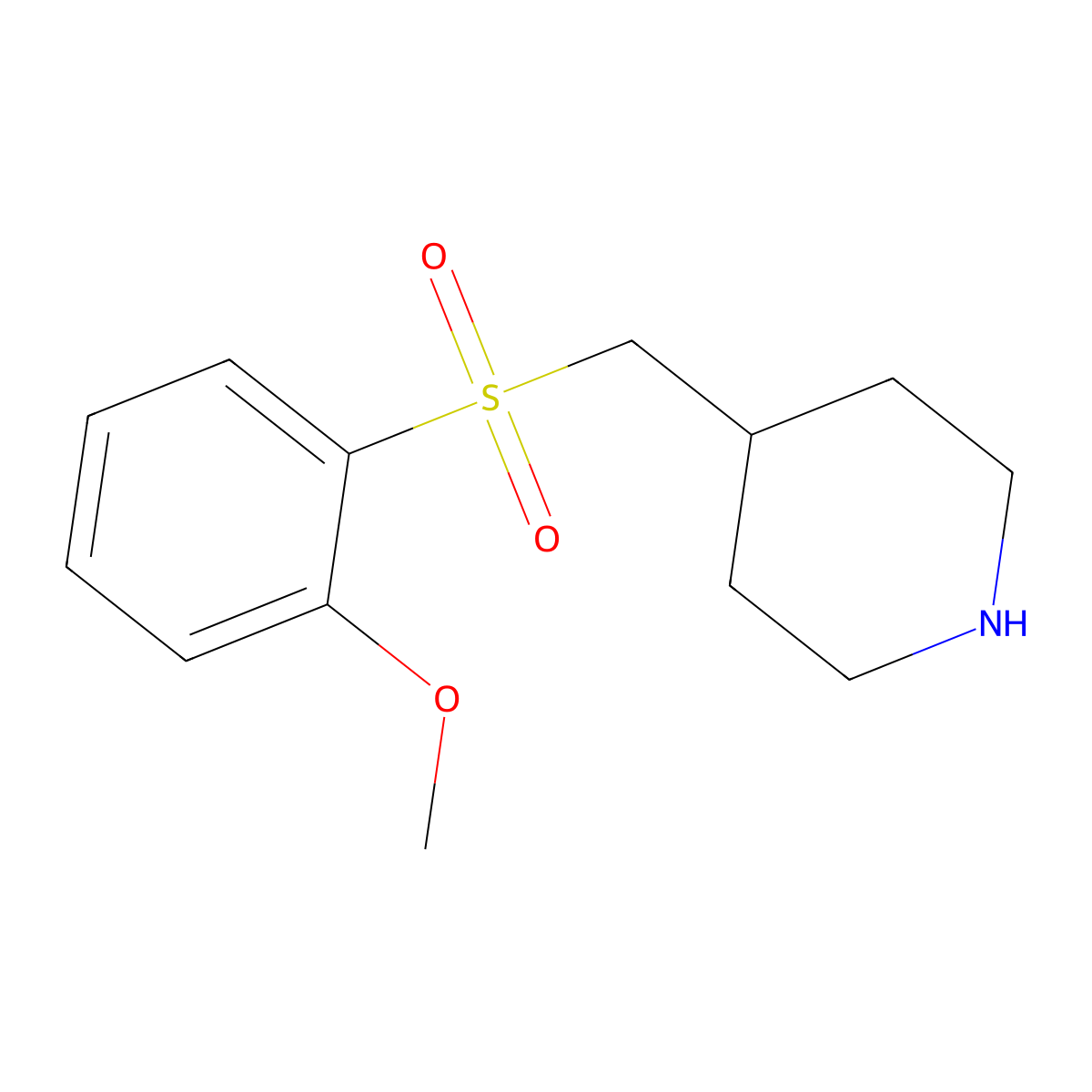 4-((2-Methoxyphenylsulfonyl)methyl)piperidine molecular structure, CAS 1160245-64-6