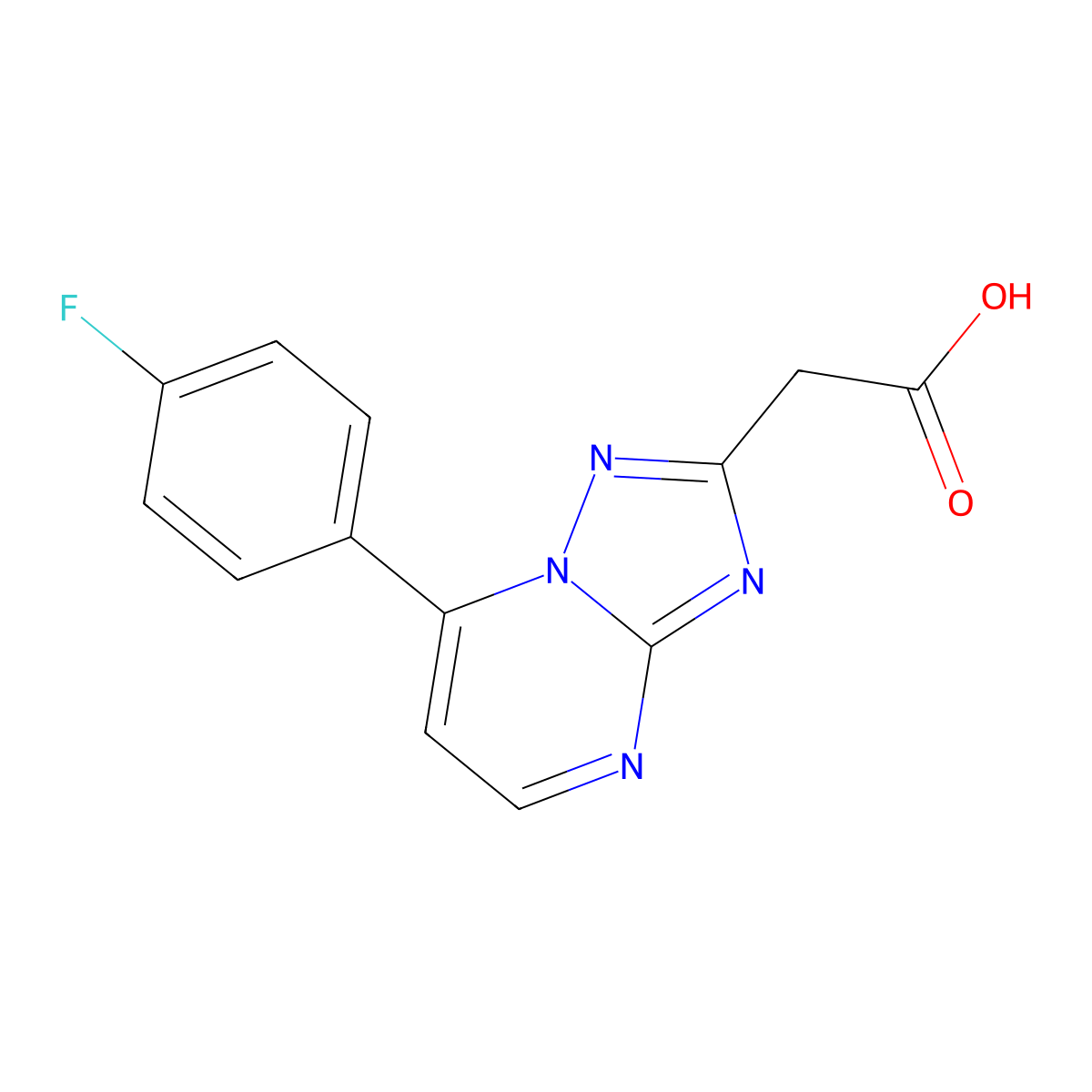 2-[7-(4-Fluorophenyl)-[1,2,4]triazolo[1,5-a]pyrimidin-2-yl]acetic acid molecular structure, CAS 1160245-79-3