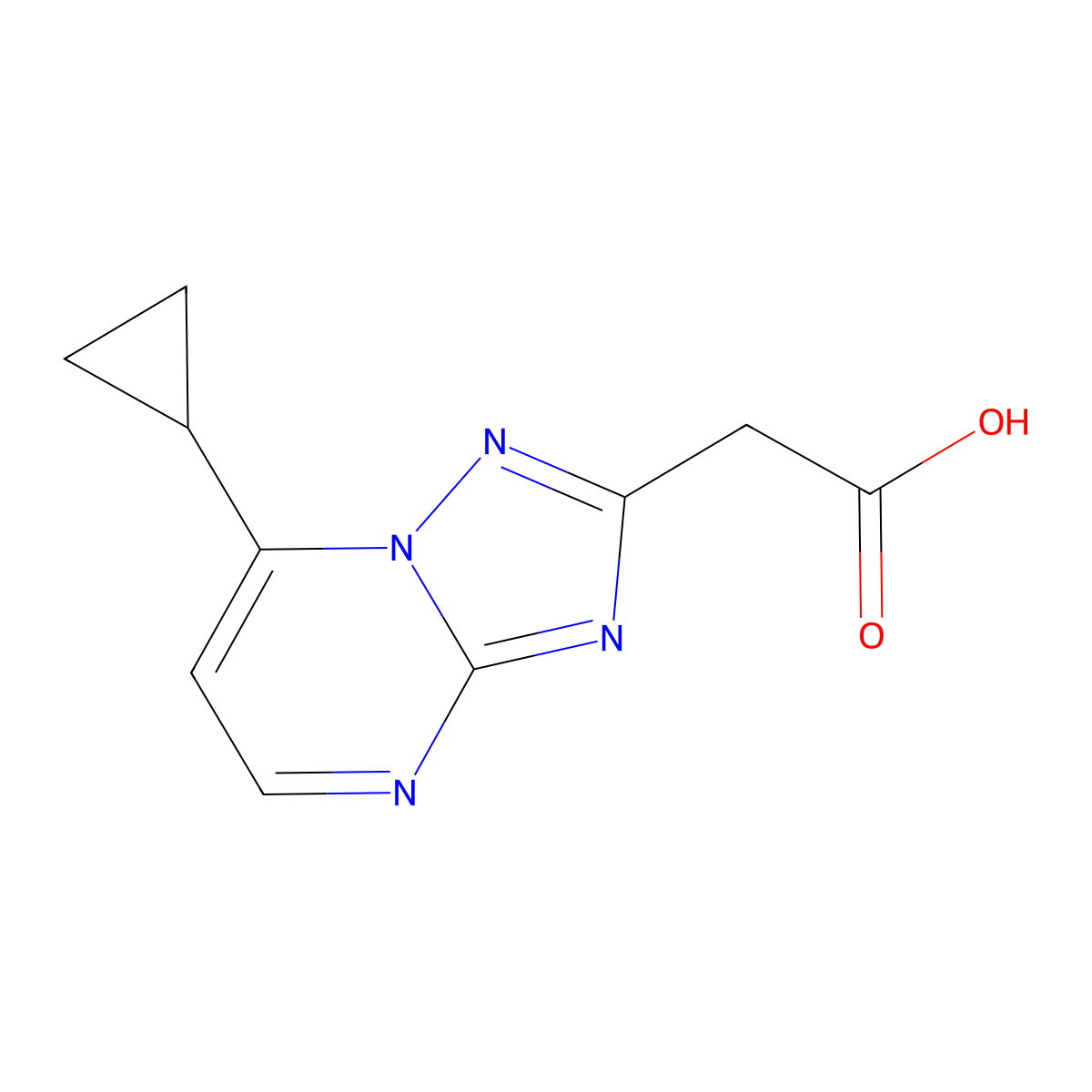 2-(7-Cyclopropyl-[1,2,4]triazolo[1,5-a]pyrimidin-2-yl)acetic acid molecular structure, CAS 1160245-81-7