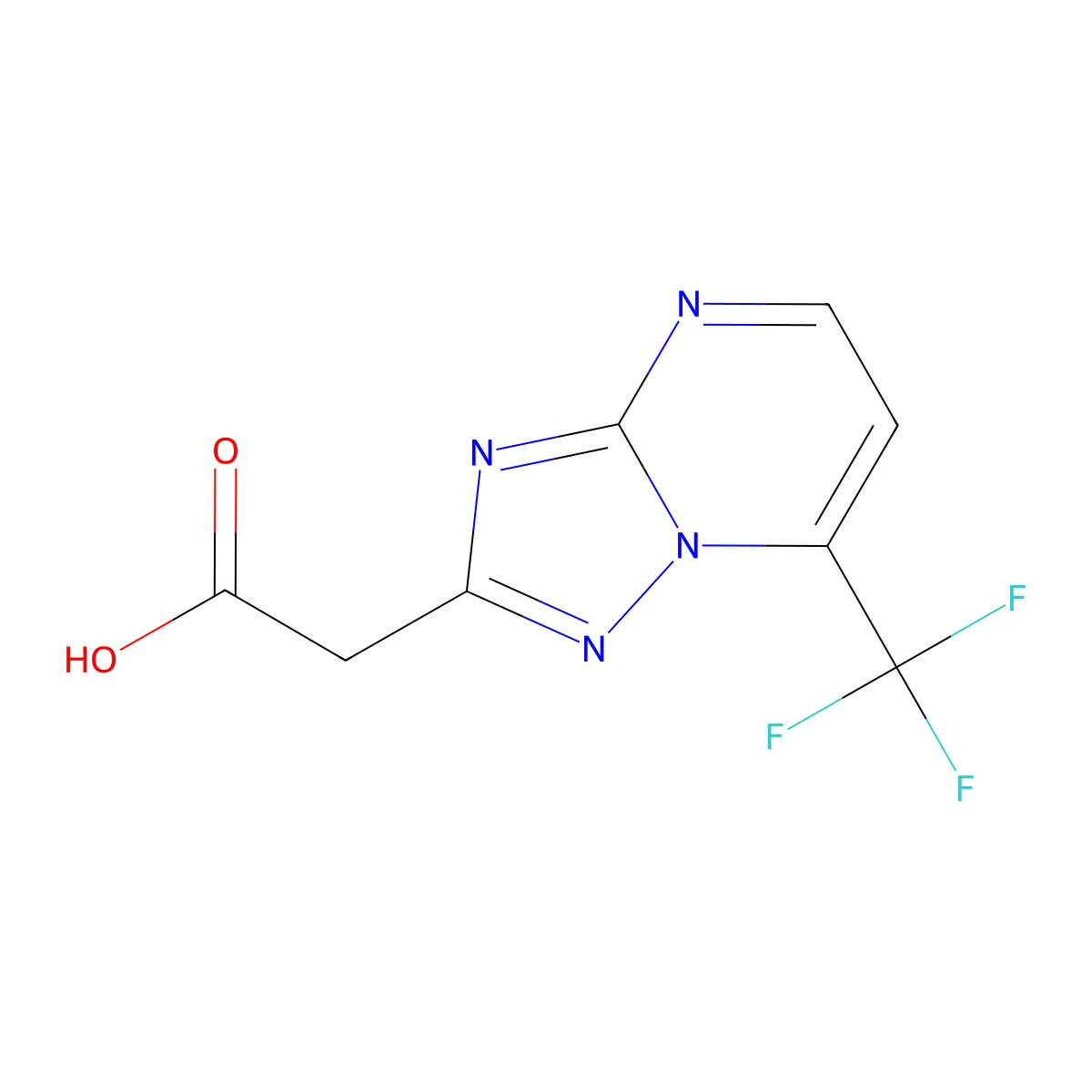 [7-(Trifluoromethyl)[1,2,4]triazolo[1,5-a]pyrimidin-2-yl]acetic acid molecular structure, CAS 1160245-89-5
