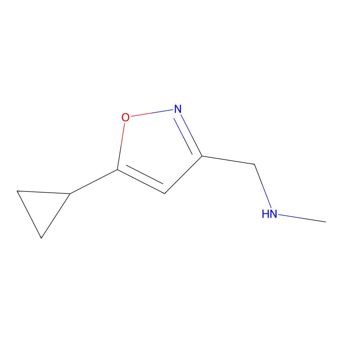 5-Cyclopropyl-N-methyl-3-isoxazolemethanamine molecular structure, CAS 1160246-02-5