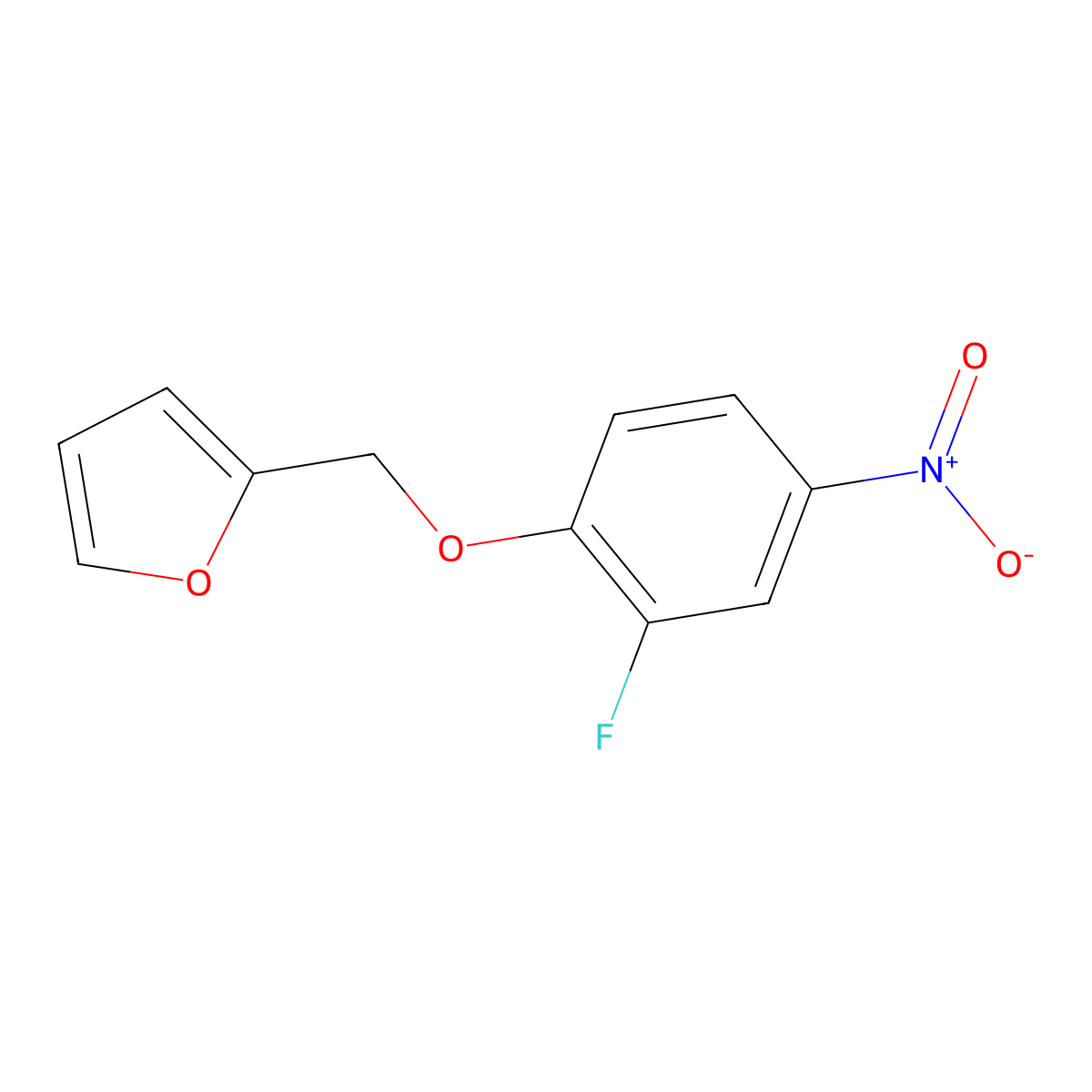 2-((2-Fluoro-4-nitrophenoxy)methyl)furan molecular structure, CAS 1160246-18-3