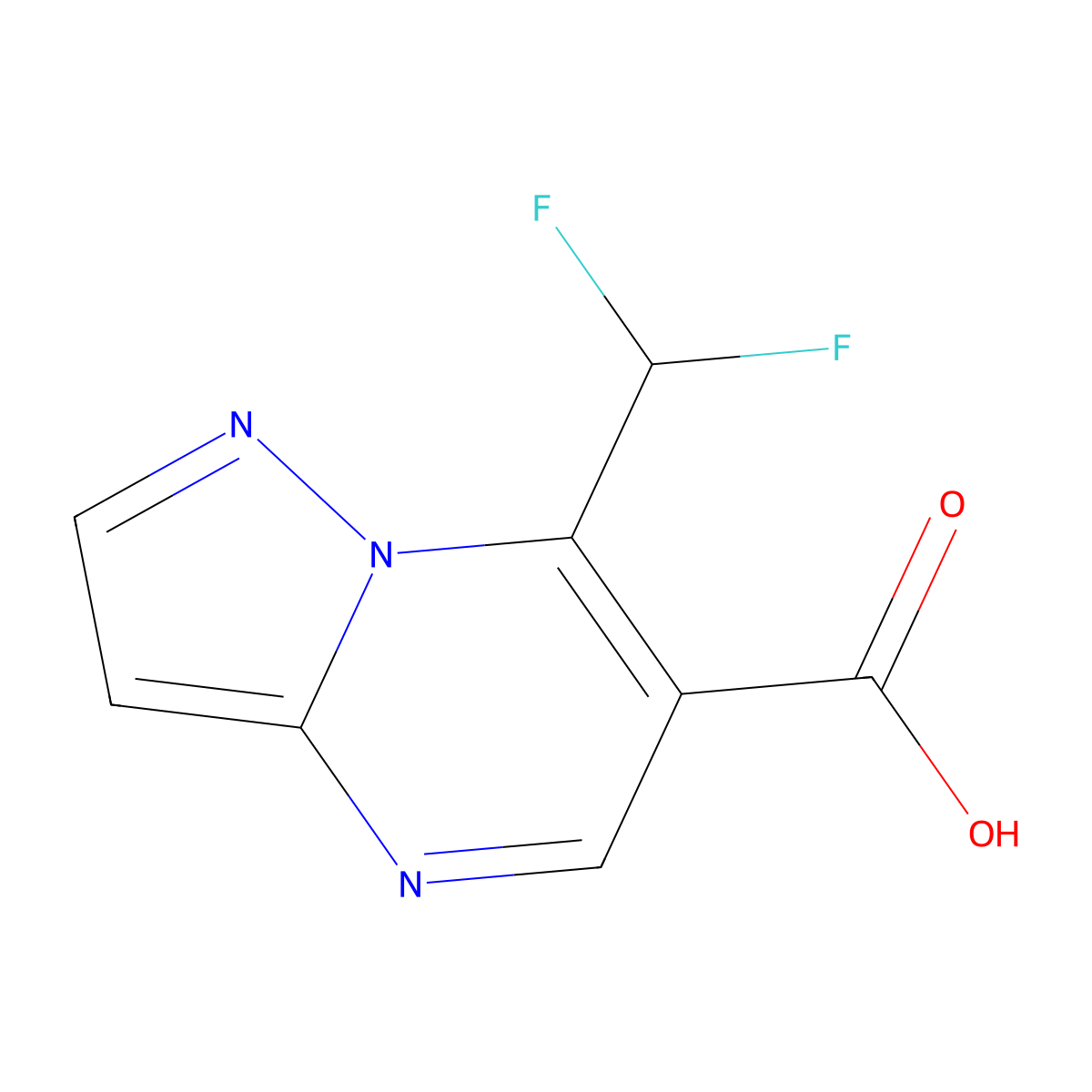7-(Difluoromethyl)pyrazolo(1,5-a)pyrimidine-6-carboxylic acid molecular structure, CAS 1160246-20-7
