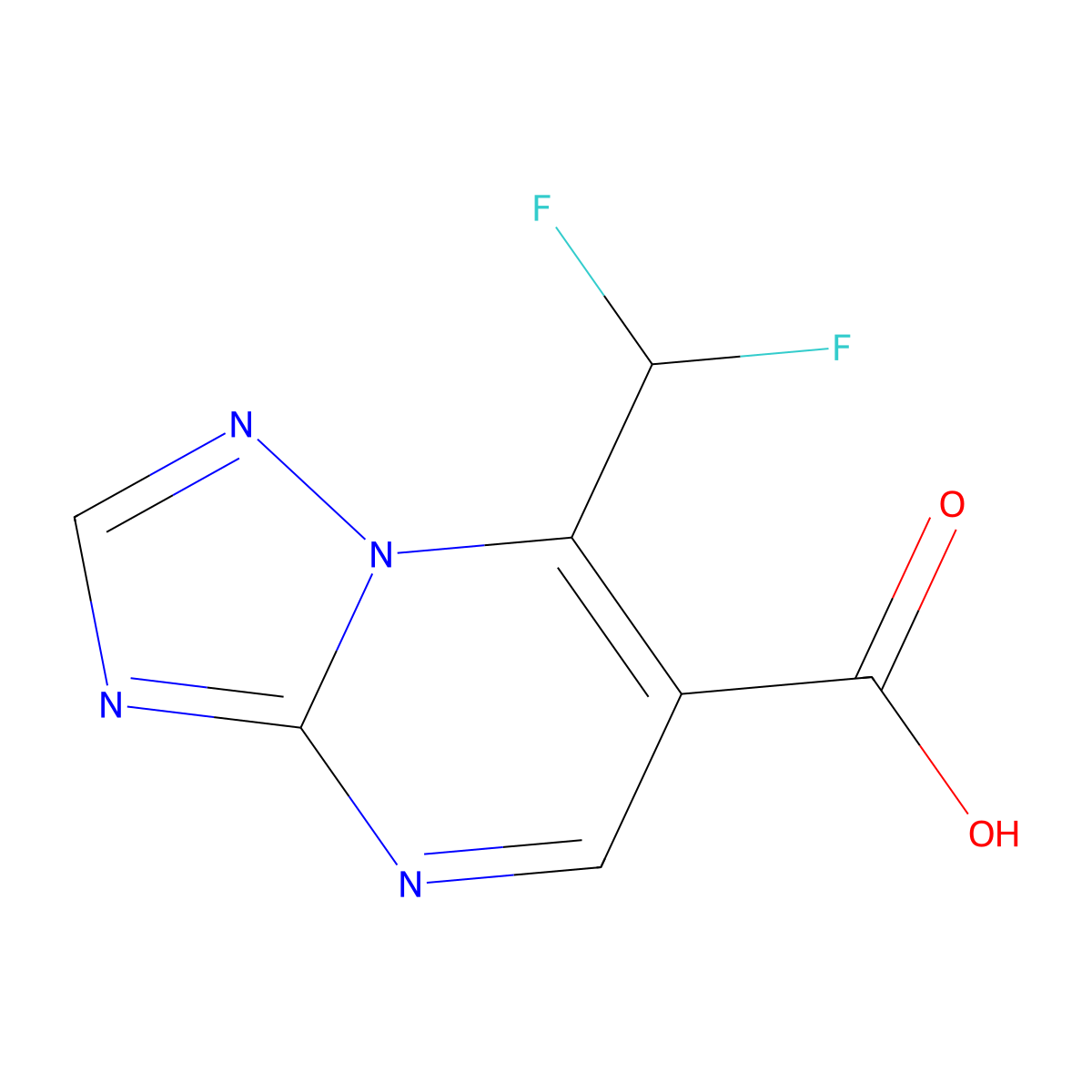 7-(Difluoromethyl)-[1,2,4]triazolo[1,5-a]pyrimidine-6-carboxylic acid molecular structure, CAS 1160246-22-9