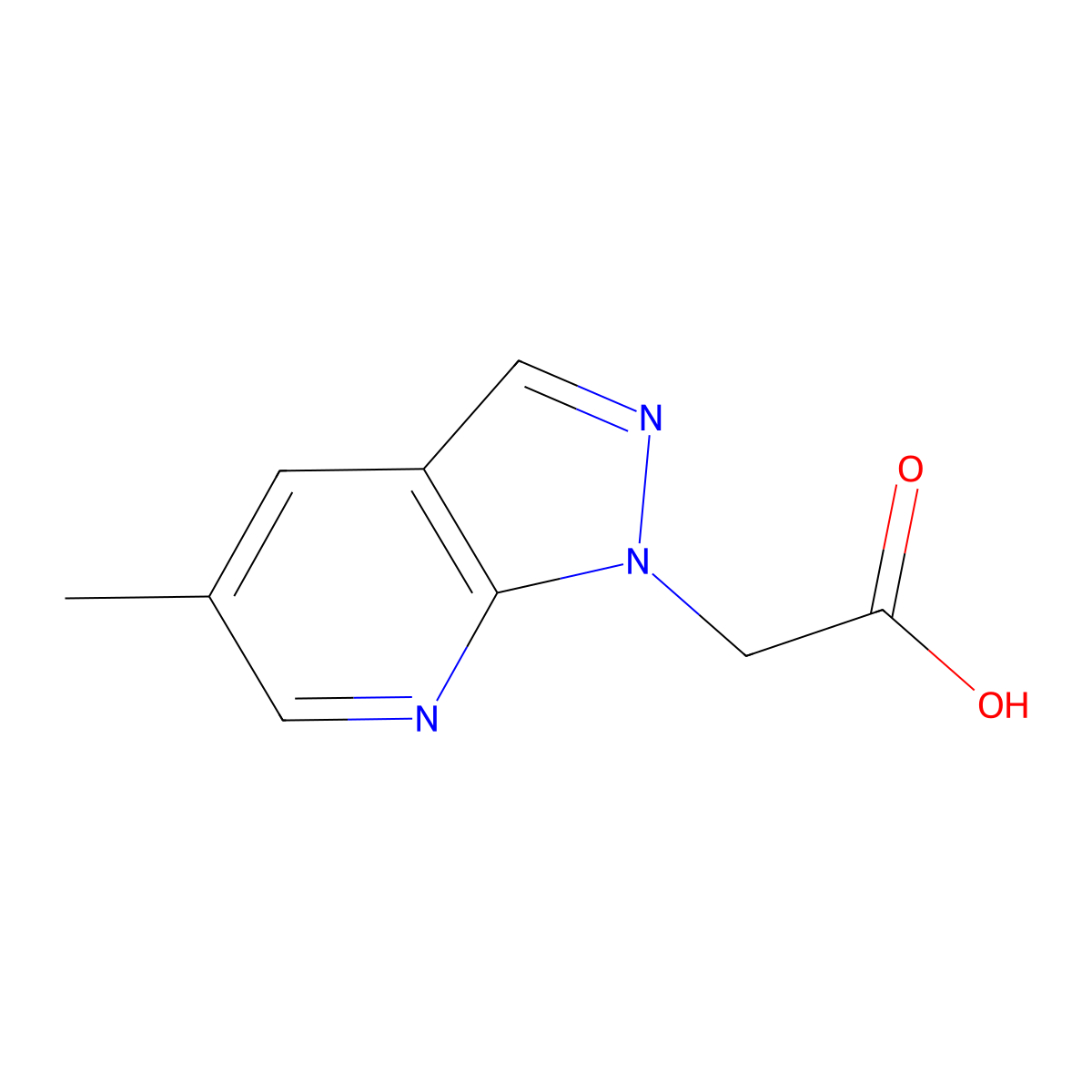 2-{5-methyl-1H-pyrazolo[3,4-b]pyridin-1-yl}acetic acid molecular structure, CAS 1160246-25-2
