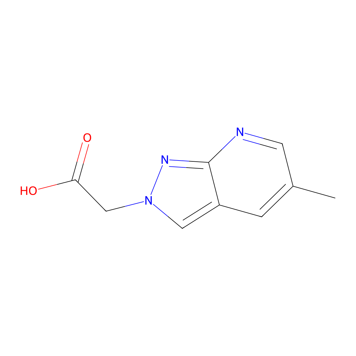 (5-methyl-2H-pyrazolo[3,4-b]pyridin-2-yl)acetic acid molecular structure, CAS 1160246-26-3