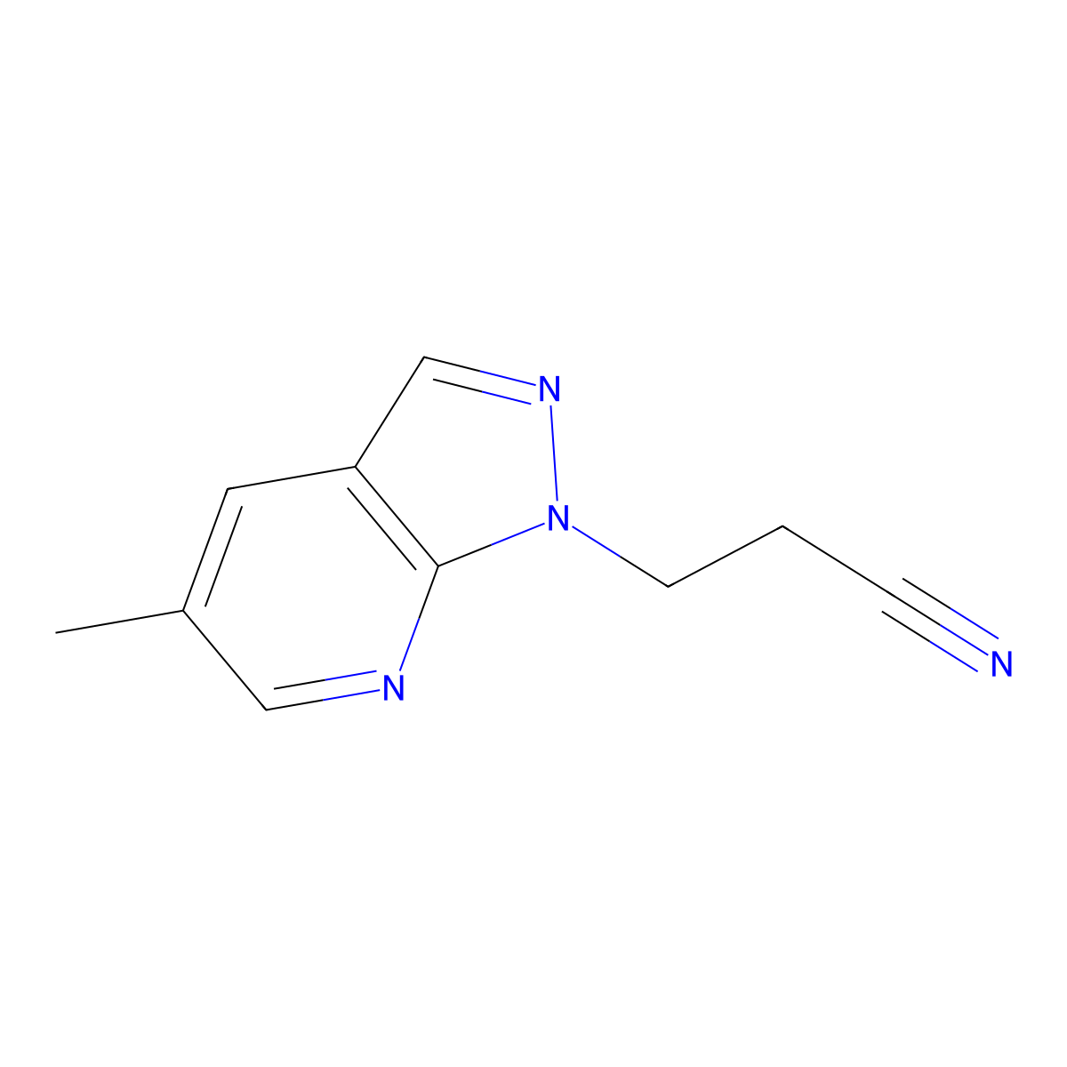 3-(5-methyl-1H-pyrazolo[3,4-b]pyridin-1-yl)propanenitrile molecular structure, CAS 1160246-32-1