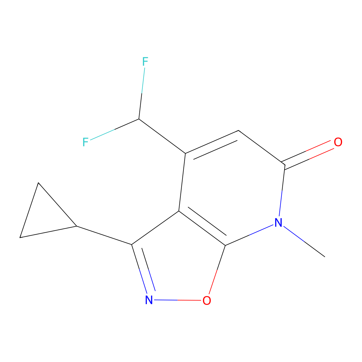 3-Cyclopropyl-4-(difluoromethyl)-7-methylisoxazolo[5,4-b]pyridin-6(7H)-one molecular structure, CAS 1160246-39-8