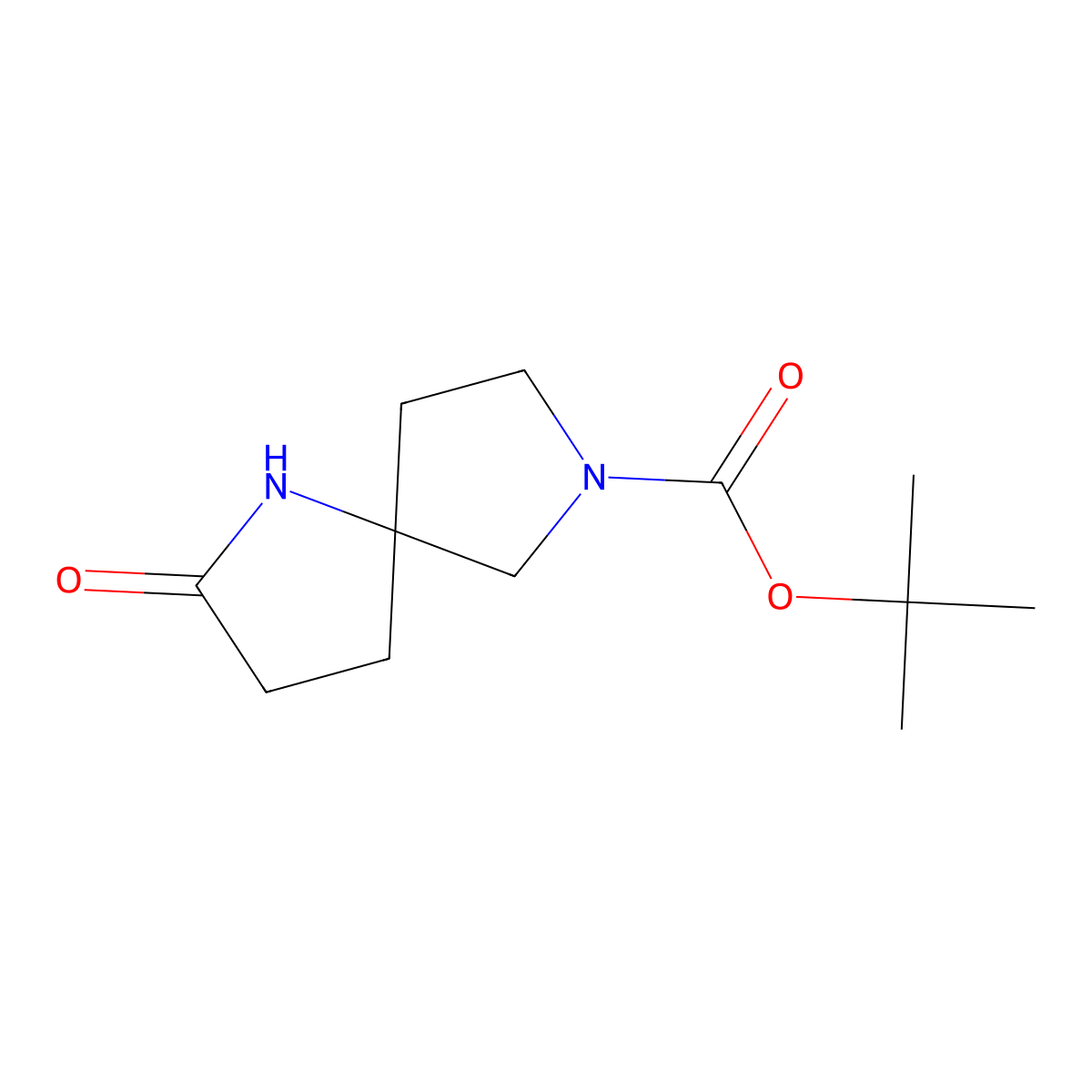 tert-Butyl 2-oxo-1,7-diazaspiro[4.4]nonane-7-carboxylate molecular structure, CAS 1160246-72-9