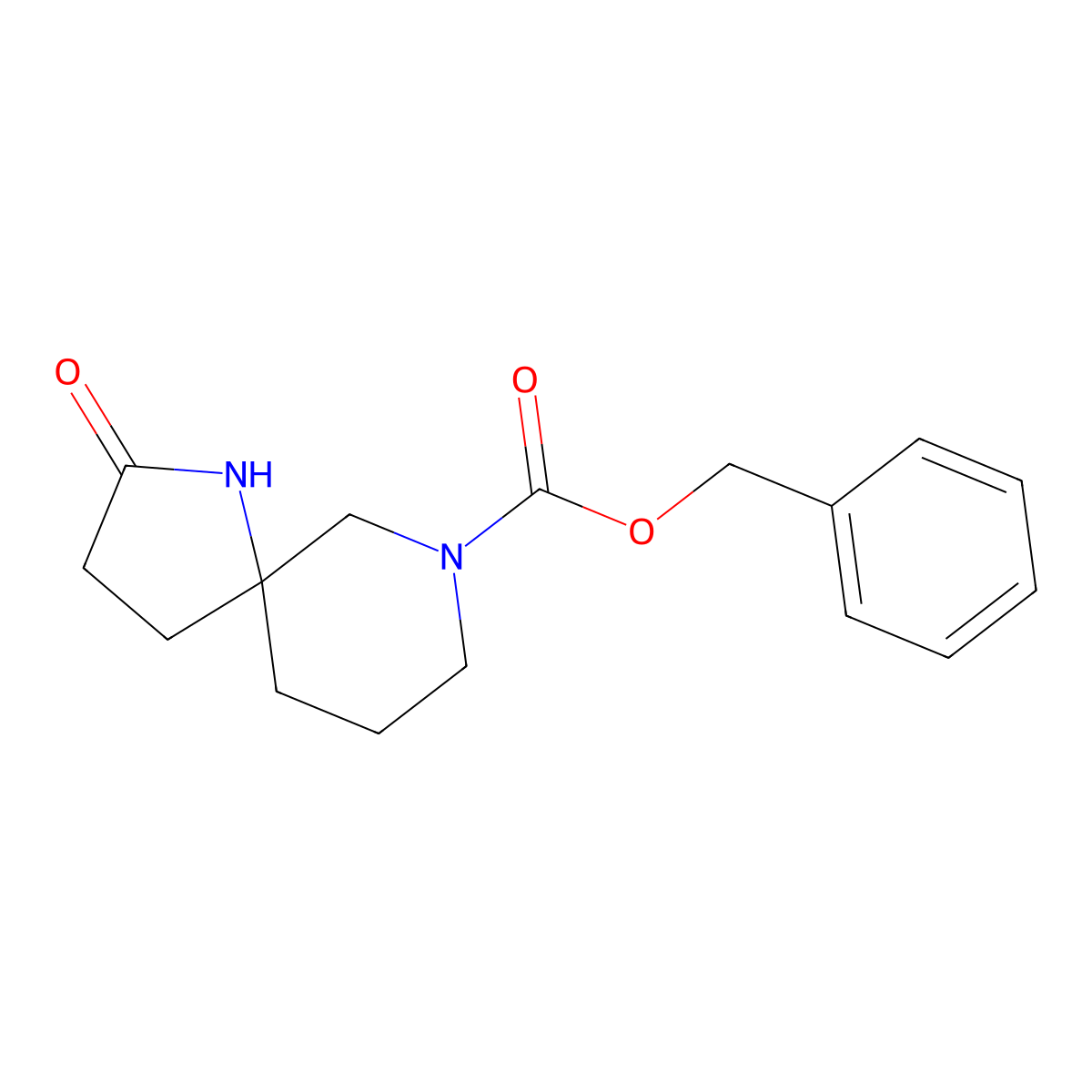 Benzyl 2-oxo-1,7-diazaspiro[4.5]decane-7-carboxylate molecular structure, CAS 1160246-73-0