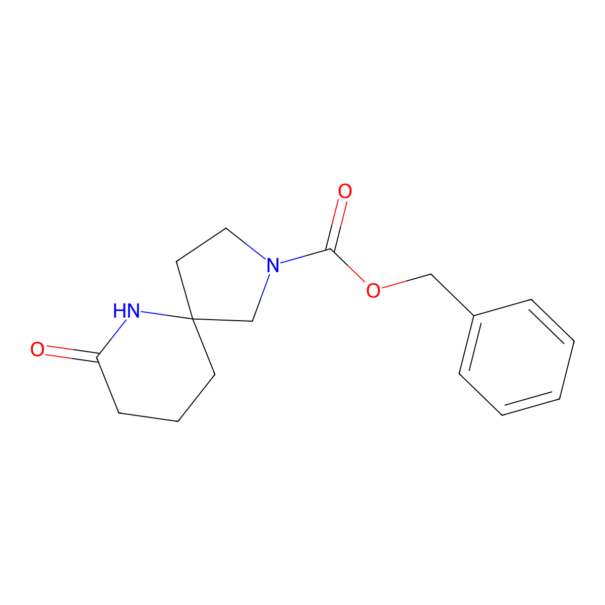 Benzyl 7-oxo-2,6-diazaspiro[4.5]decane-2-carboxylate molecular structure, CAS 1160246-74-1