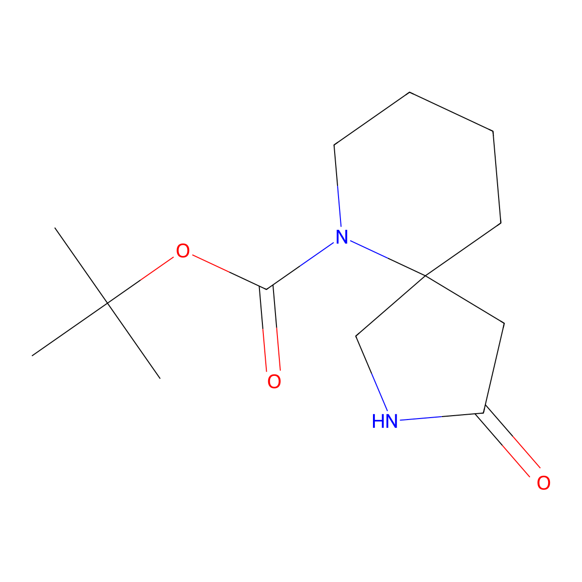 Tert-butyl 3-oxo-2,6-diazaspiro[4.5]decane-6-carboxylate molecular structure, CAS 1160246-75-2