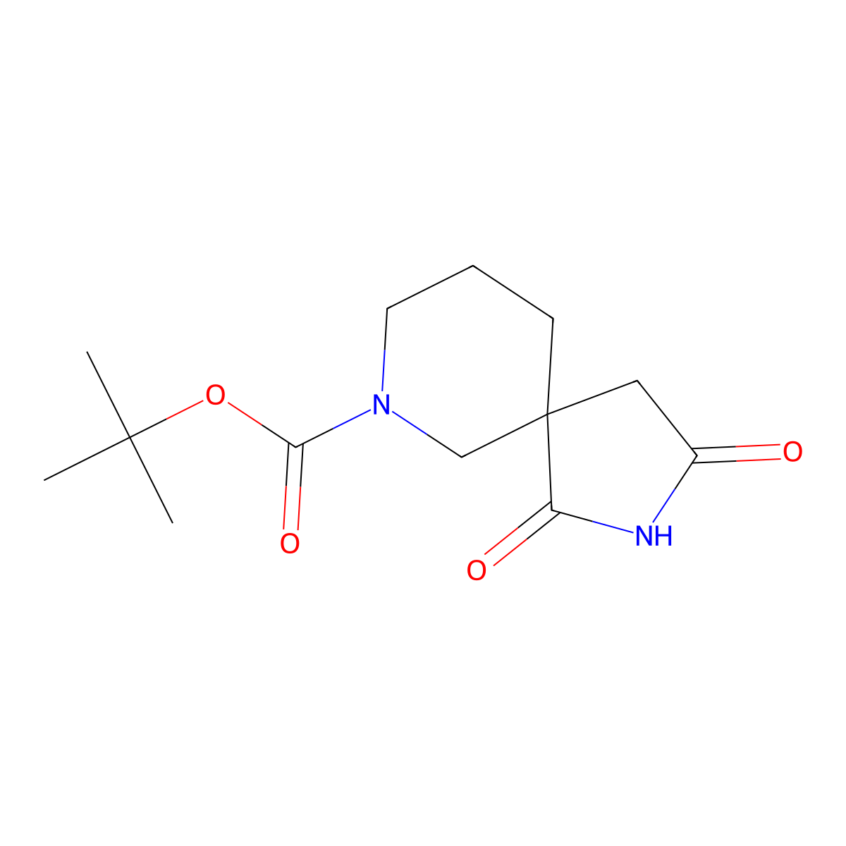 tert-Butyl 1,3-dioxo-2,7-diazaspiro[4.5]decane-7-carboxylate molecular structure, CAS 1160246-76-3