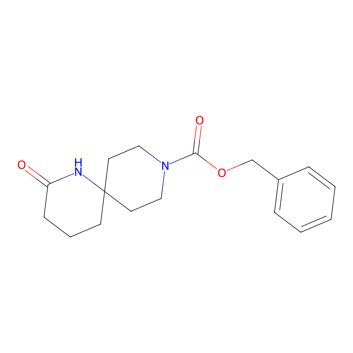 Benzyl 2-oxo-1,9-diazaspiro[5.5]undecane-9-carboxylate molecular structure, CAS 1160246-77-4