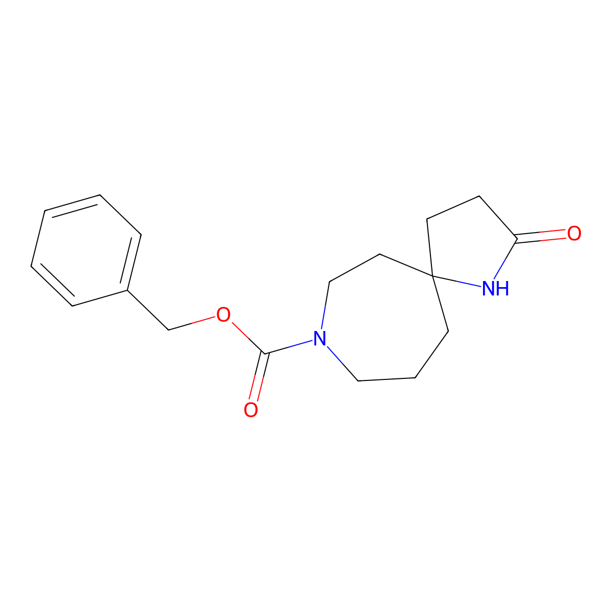 Benzyl 2-oxo-1,8-diazaspiro[4.6]undecane-8-carboxylate molecular structure, CAS 1160246-78-5