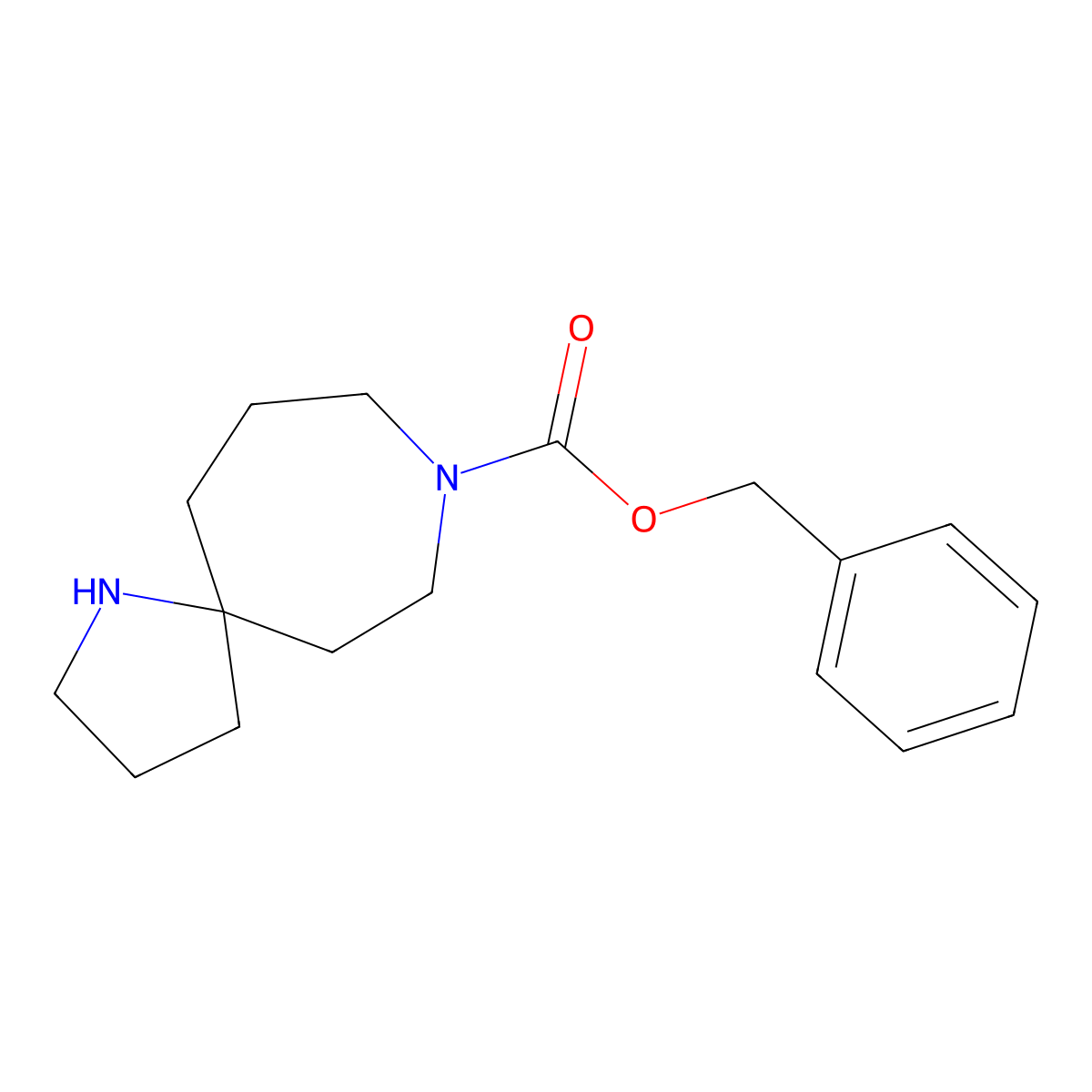 Benzyl 1,8-diazaspiro[4.6]undecane-8-carboxylate molecular structure, CAS 1160246-79-6