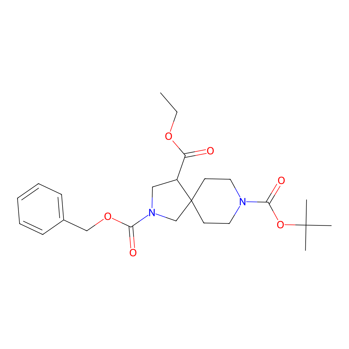 2-Benzyl 8-tert-butyl 4-ethyl 2,8-diazaspiro[4.5]decane-2,4,8-tricarboxylate molecular structure, CAS 1160246-83-2