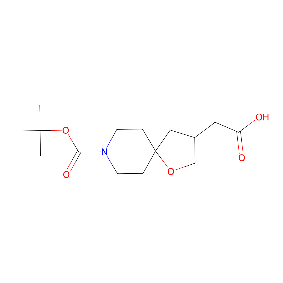2-(8-((Tert-butoxy)carbonyl)-1-oxa-8-azaspiro(4.5)decan-3-yl)acetic acid molecular structure, CAS 1160246-87-6