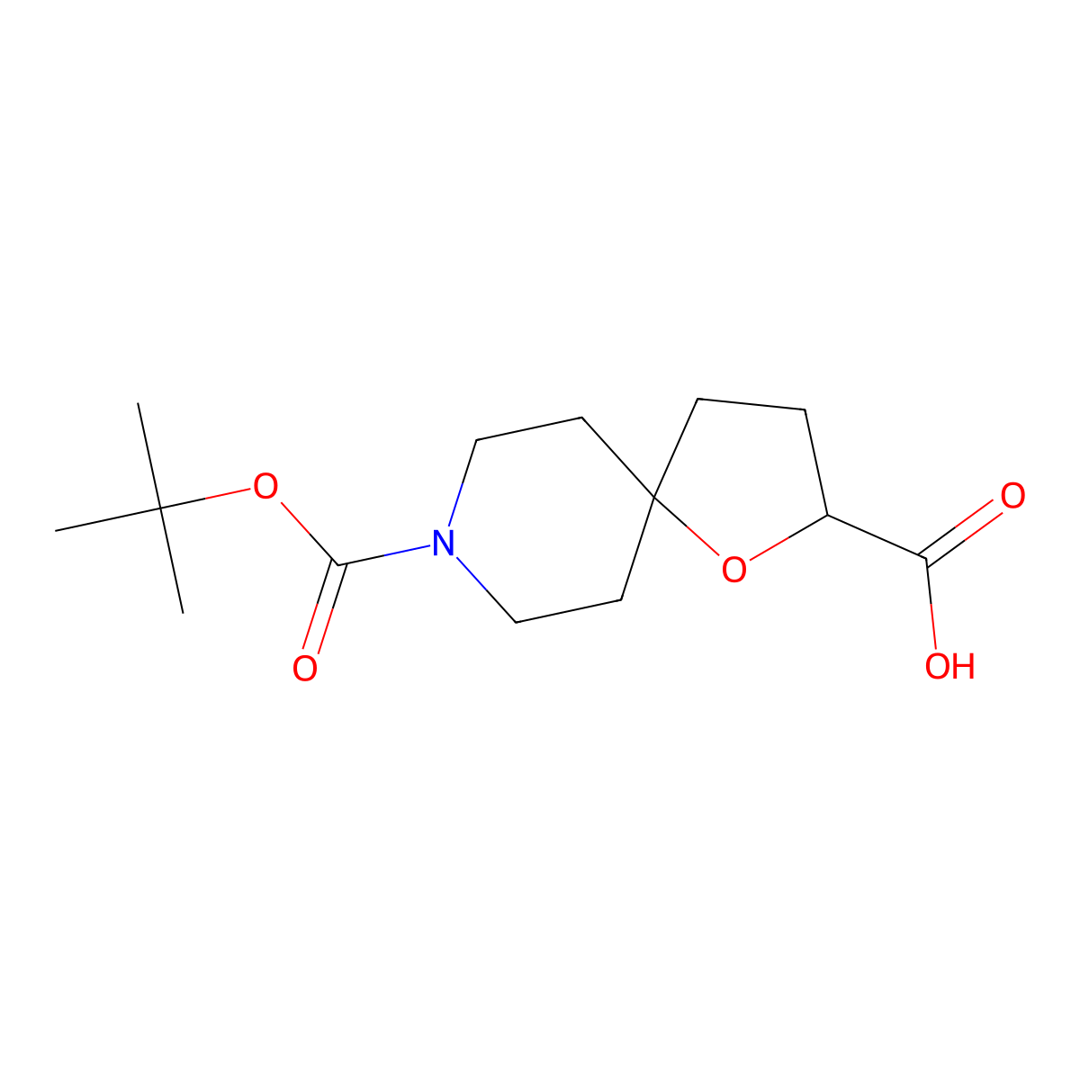 8-[(Tert-butoxy)carbonyl]-1-oxa-8-azaspiro[4.5]decane-2-carboxylic acid molecular structure, CAS 1160246-88-7