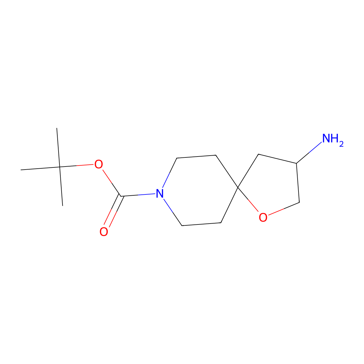 Tert-butyl 3-amino-1-oxa-8-azaspiro[4.5]decane-8-carboxylate molecular structure, CAS 1160246-91-2
