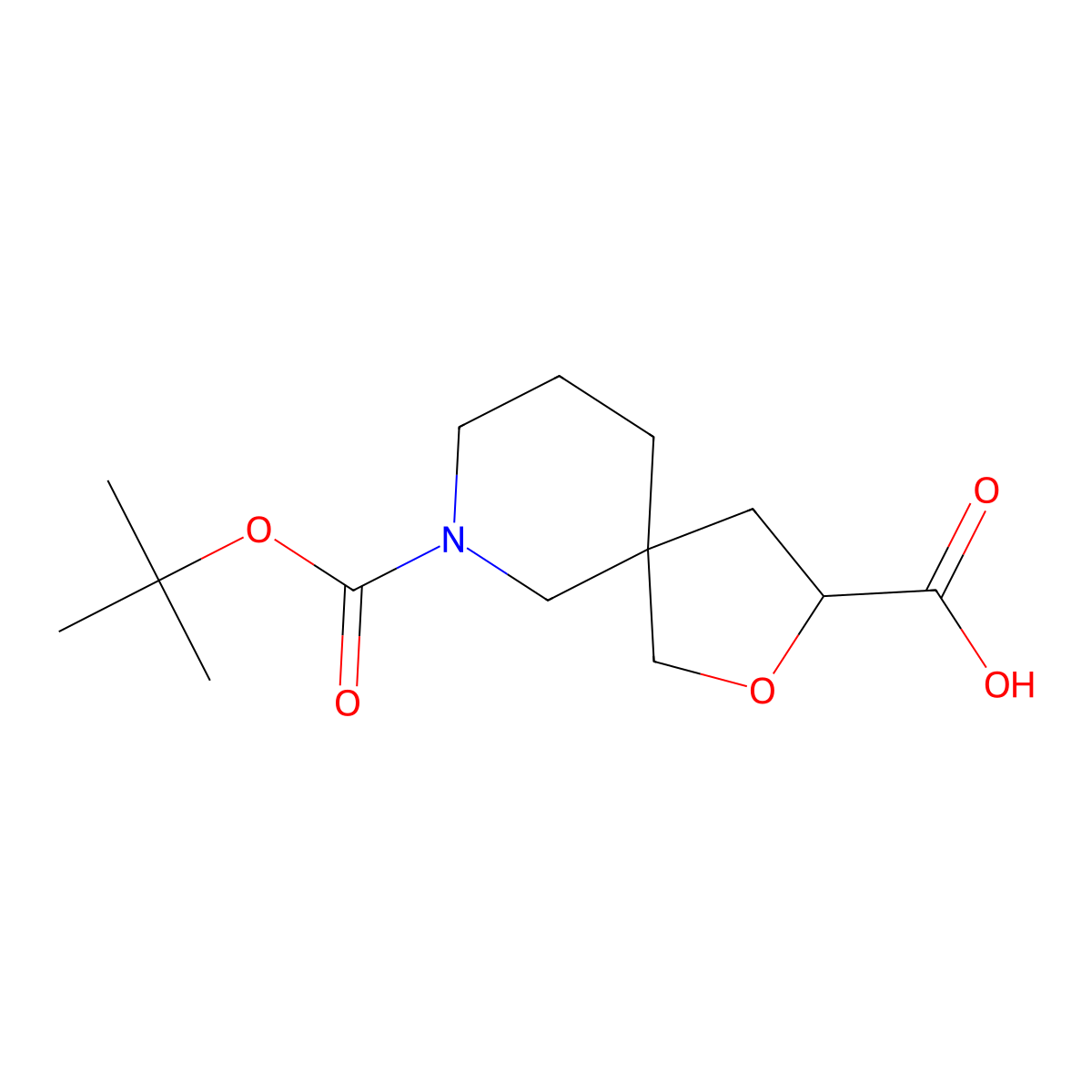 7-(Tert-butoxycarbonyl)-2-oxa-7-azaspiro[4.5]decane-3-carboxylic acid molecular structure, CAS 1160246-92-3