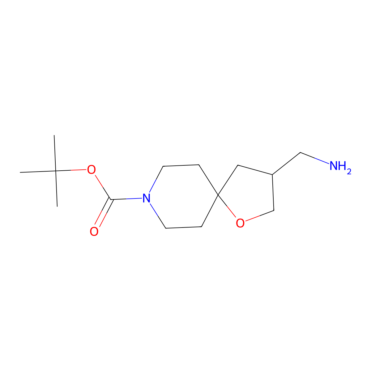 Tert-butyl 3-(aminomethyl)-1-oxa-8-azaspiro[4.5]decane-8-carboxylate molecular structure, CAS 1160246-96-7