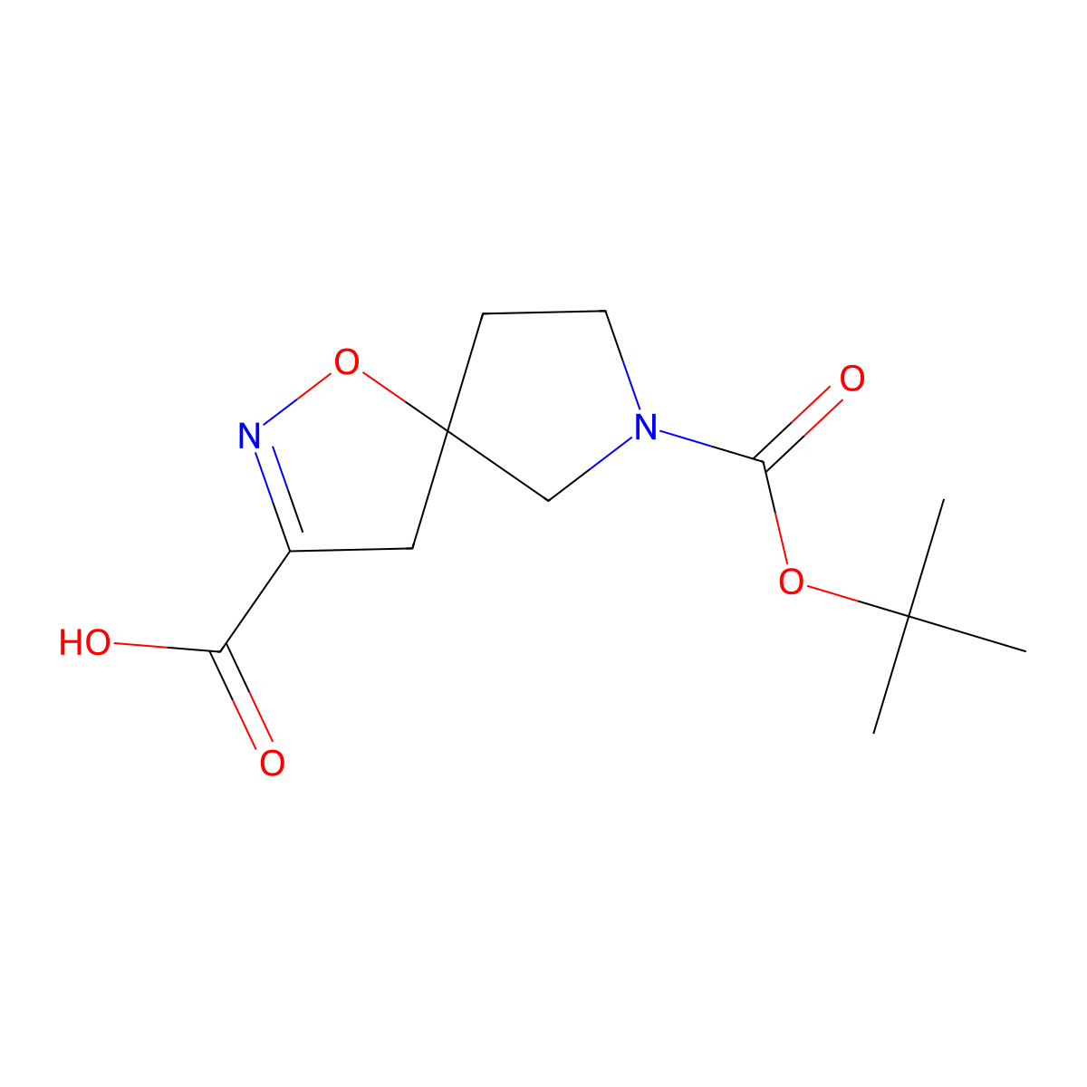 7-(tert-Butoxycarbonyl)-1-oxa-2,7-diazaspiro[4.4]non-2-ene-3-carboxylic acid molecular structure, CAS 1160247-02-8