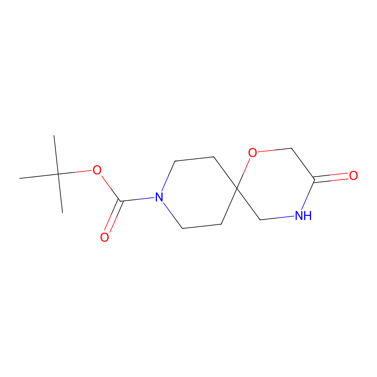 tert-Butyl 3-oxo-1-oxa-4,9-diazaspiro[5.5]undecane-9-carboxylate molecular structure, CAS 1160247-07-3