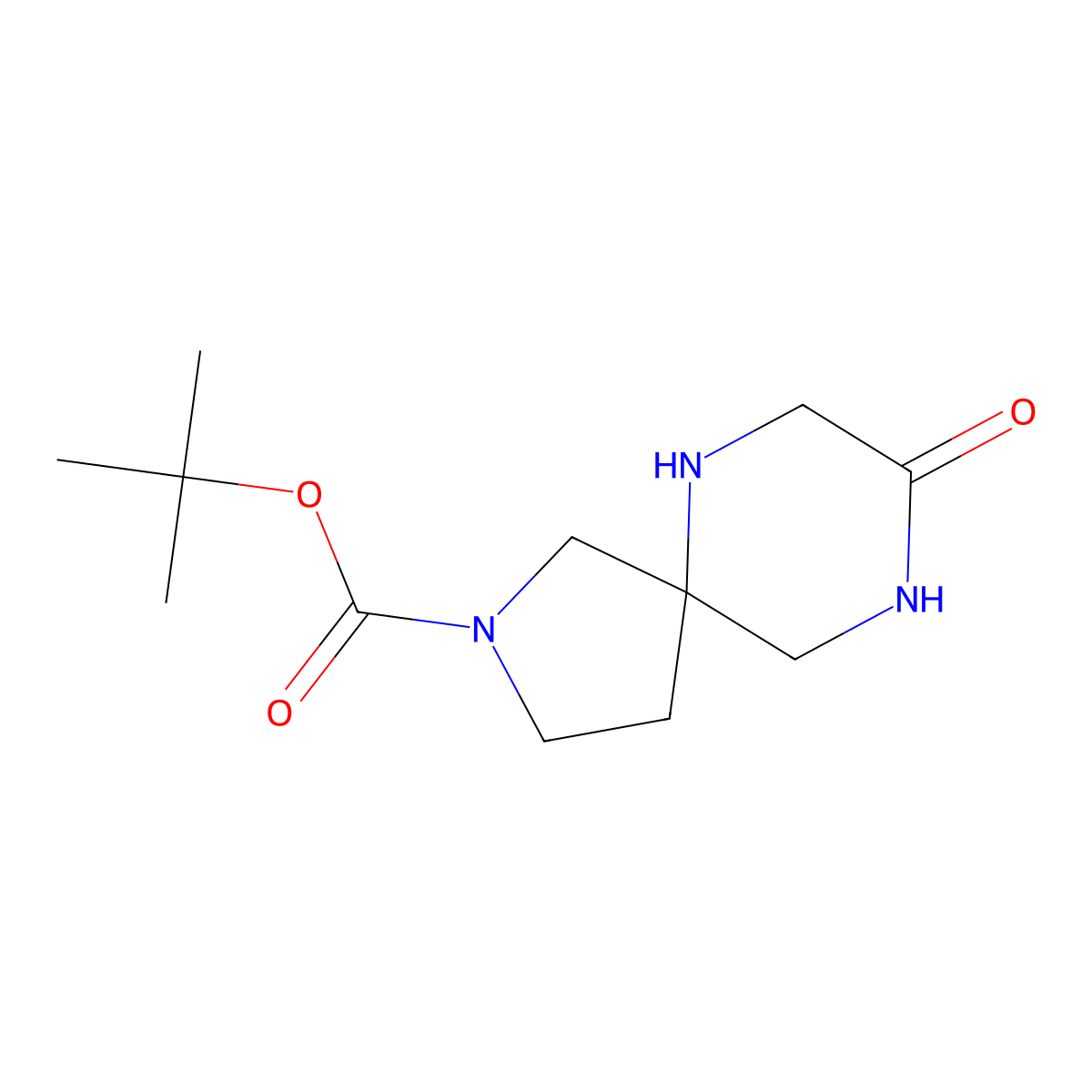 Tert-butyl 8-oxo-2,6,9-triazaspiro[4.5]decane-2-carboxylate molecular structure, CAS 1160247-09-5