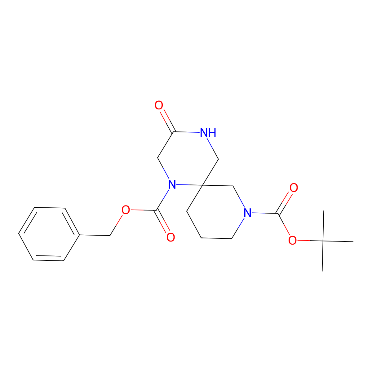 1-Benzyl 8-tert-butyl 3-oxo-1,4,8-triazaspiro[5.5]undecane-1,8-dicarboxylate molecular structure, CAS 1160247-12-0