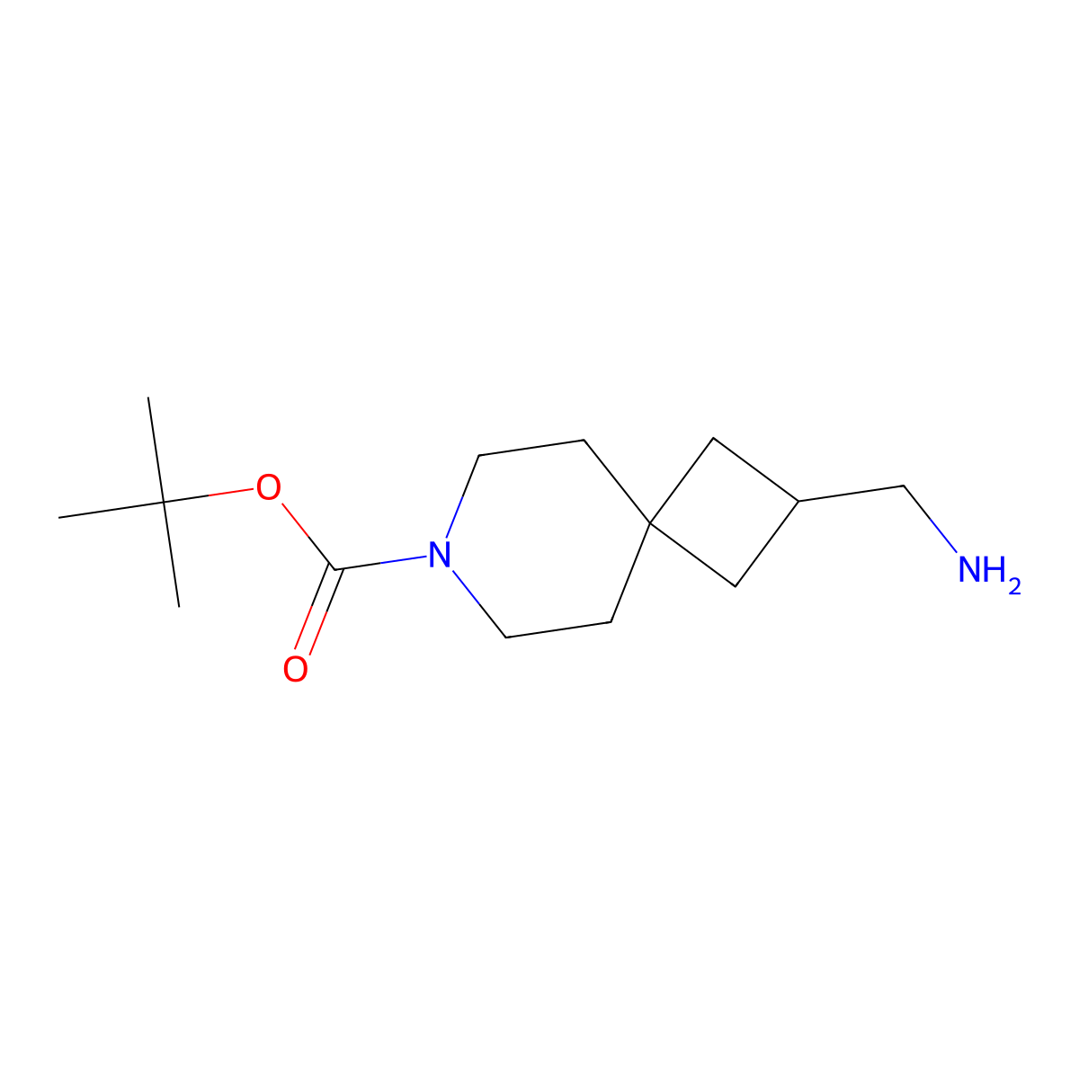tert-Butyl 2-(aminomethyl)-7-azaspiro[3.5]nonane-7-carboxylate molecular structure, CAS 1160247-15-3