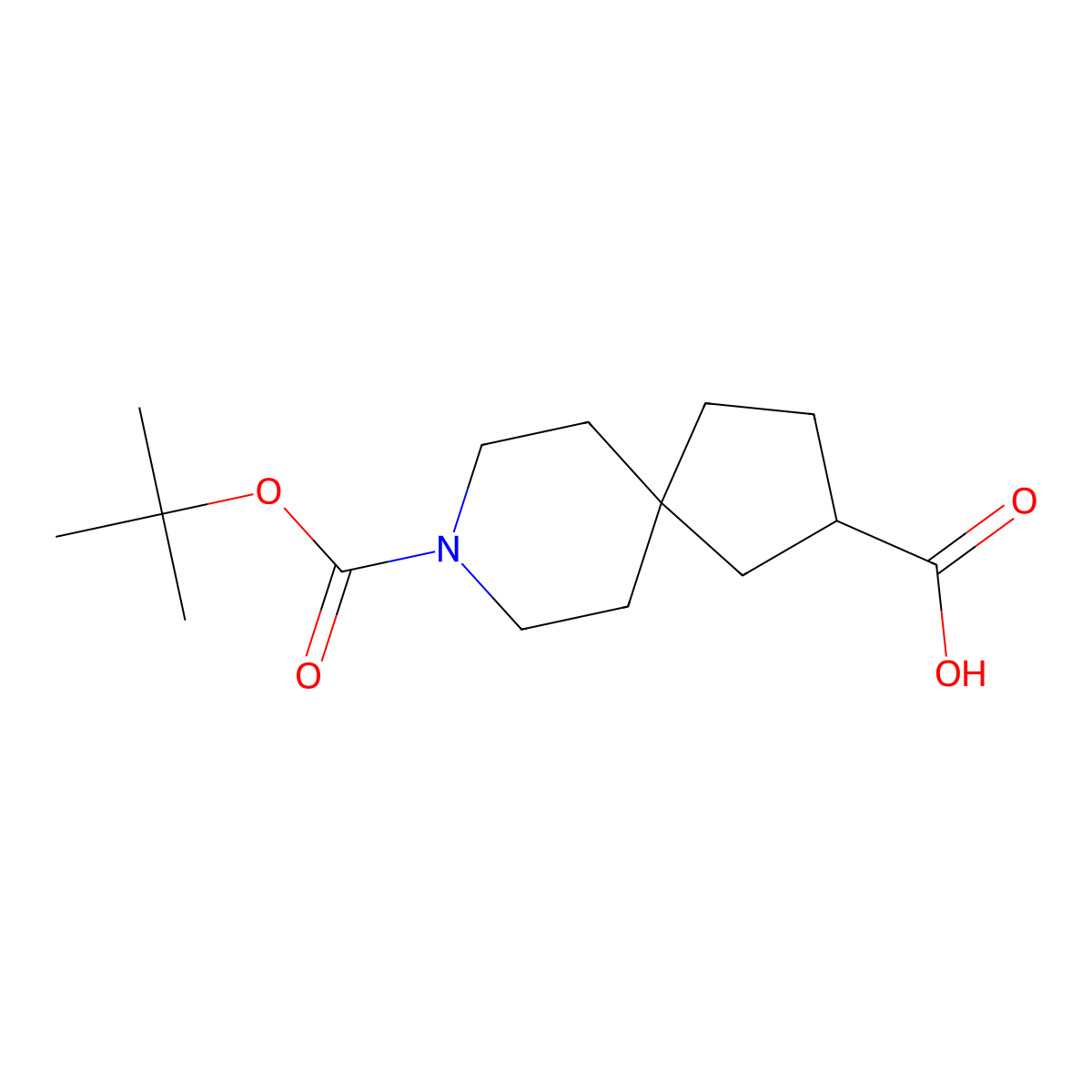 8-(Tert-butoxycarbonyl)-8-azaspiro[4.5]decane-2-carboxylic acid molecular structure, CAS 1160247-17-5