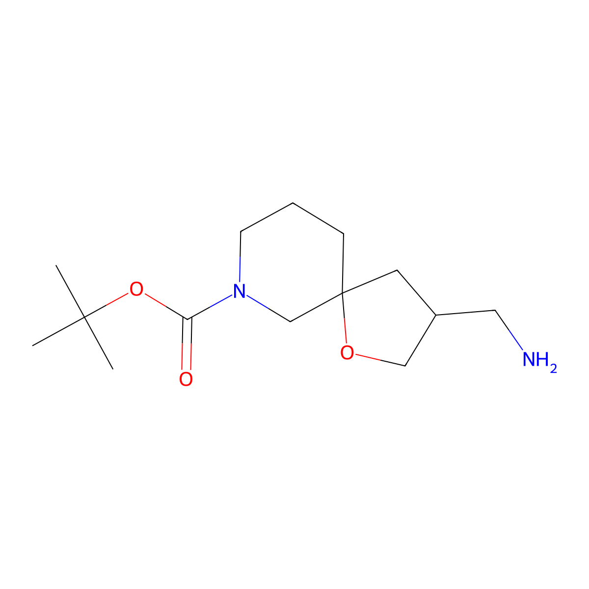Tert-butyl 3-(aminomethyl)-1-oxa-7-azaspiro[4.5]decane-7-carboxylate molecular structure, CAS 1160247-18-6