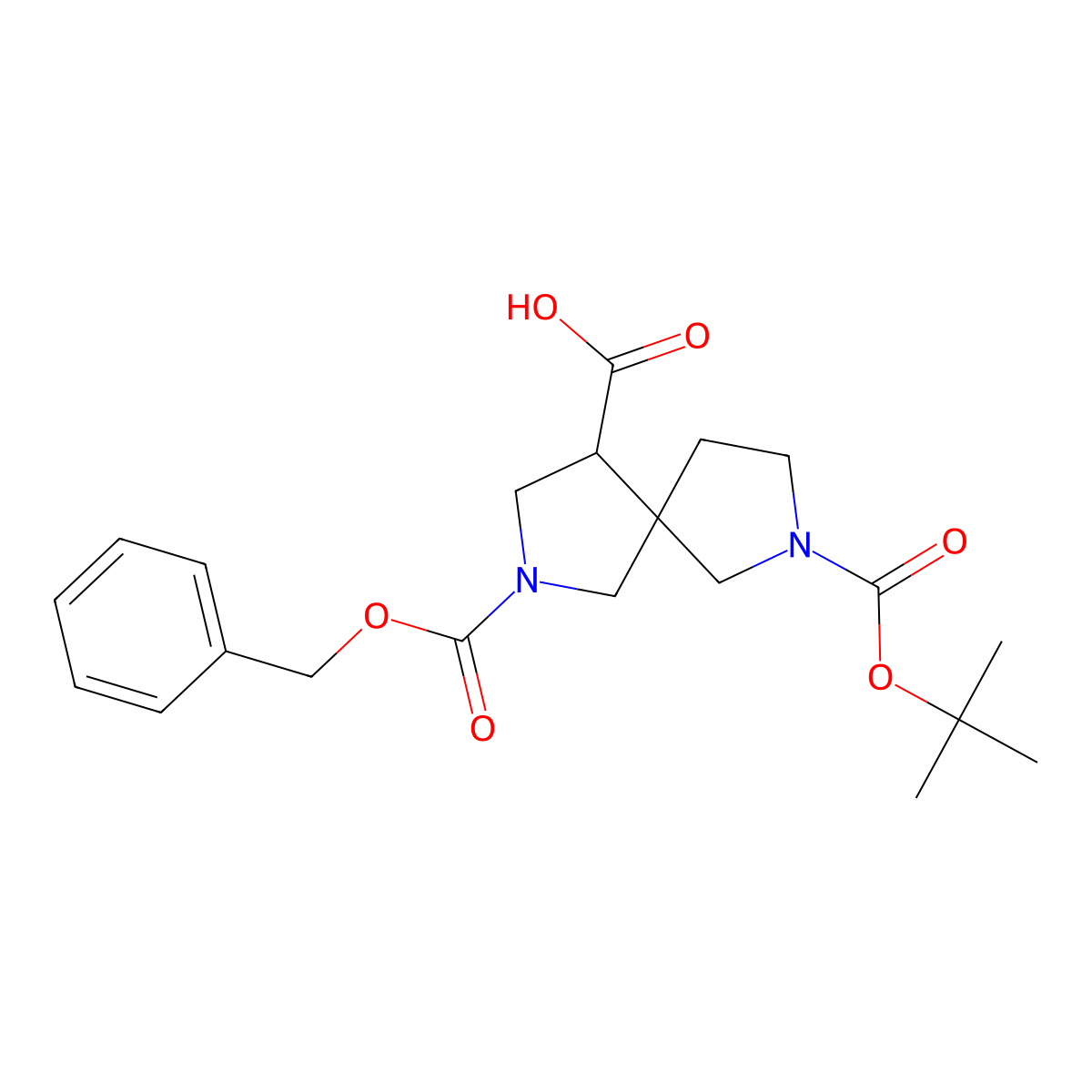 2-Cbz-7-Boc-2,7-diazaspiro-[4.4]nonane-4-carboxylicacid molecular structure, CAS 1160247-20-0