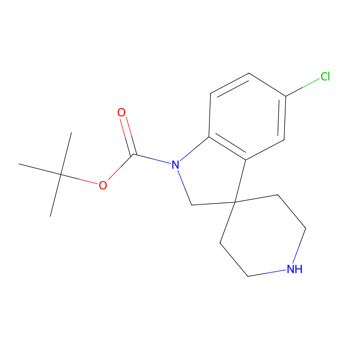 5-Chloro-spiro[3H-indole-3,4'-piperidine]-1(2H)-carboxylic acid 1,1-dimethylethyl ester molecular structure, CAS 1160247-22-2