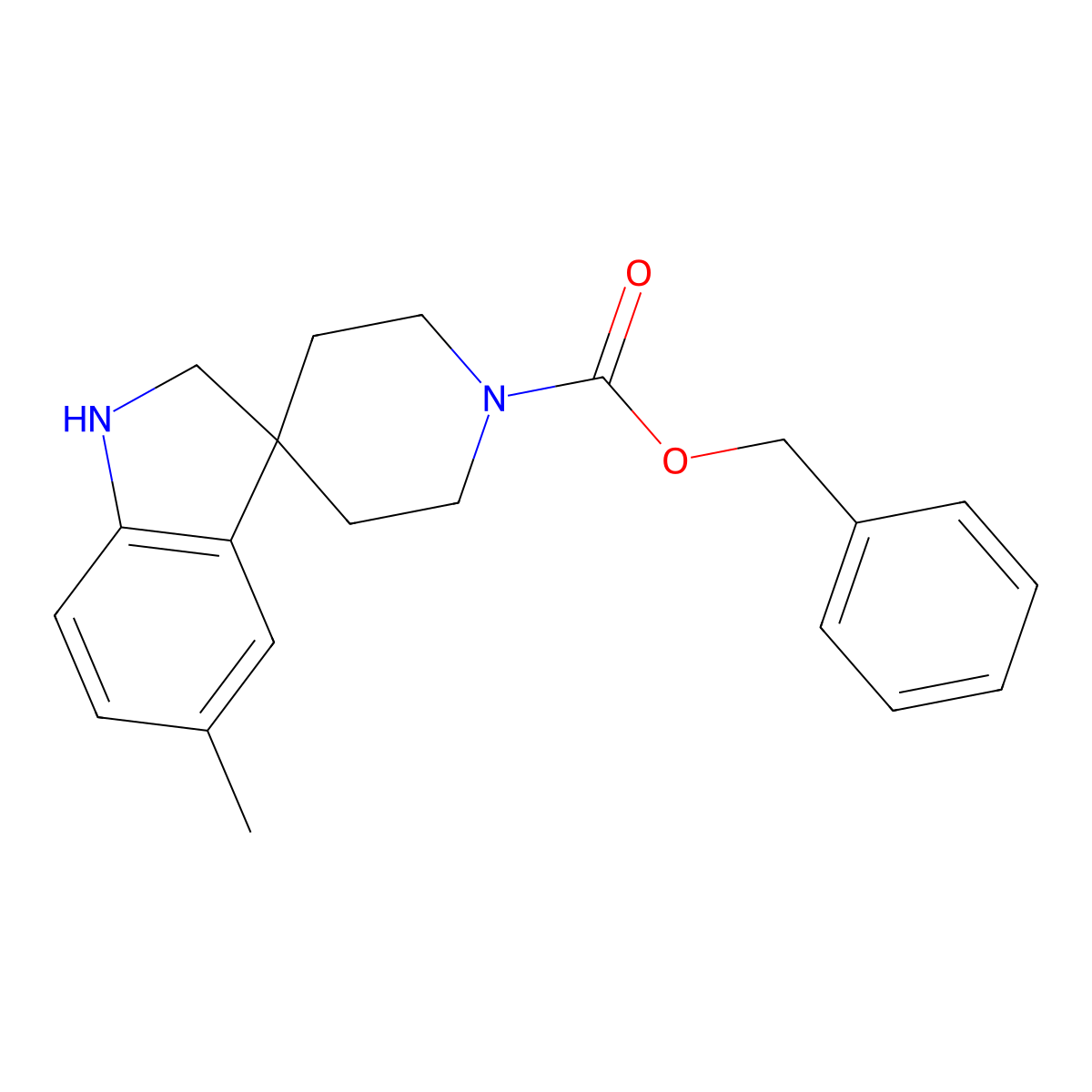 Benzyl 5-methylspiro[indoline-3,4'-piperidine]-1'-carboxylate molecular structure, CAS 1160247-23-3
