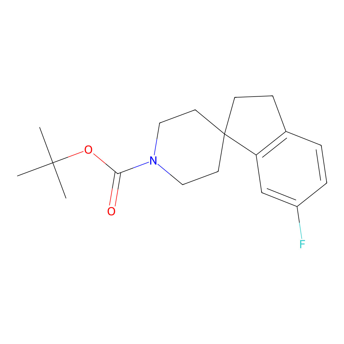Tert-butyl 6-fluoro-2,3-dihydrospiro[indene-1,4'-piperidine]-1'-carboxylate molecular structure, CAS 1160247-31-3