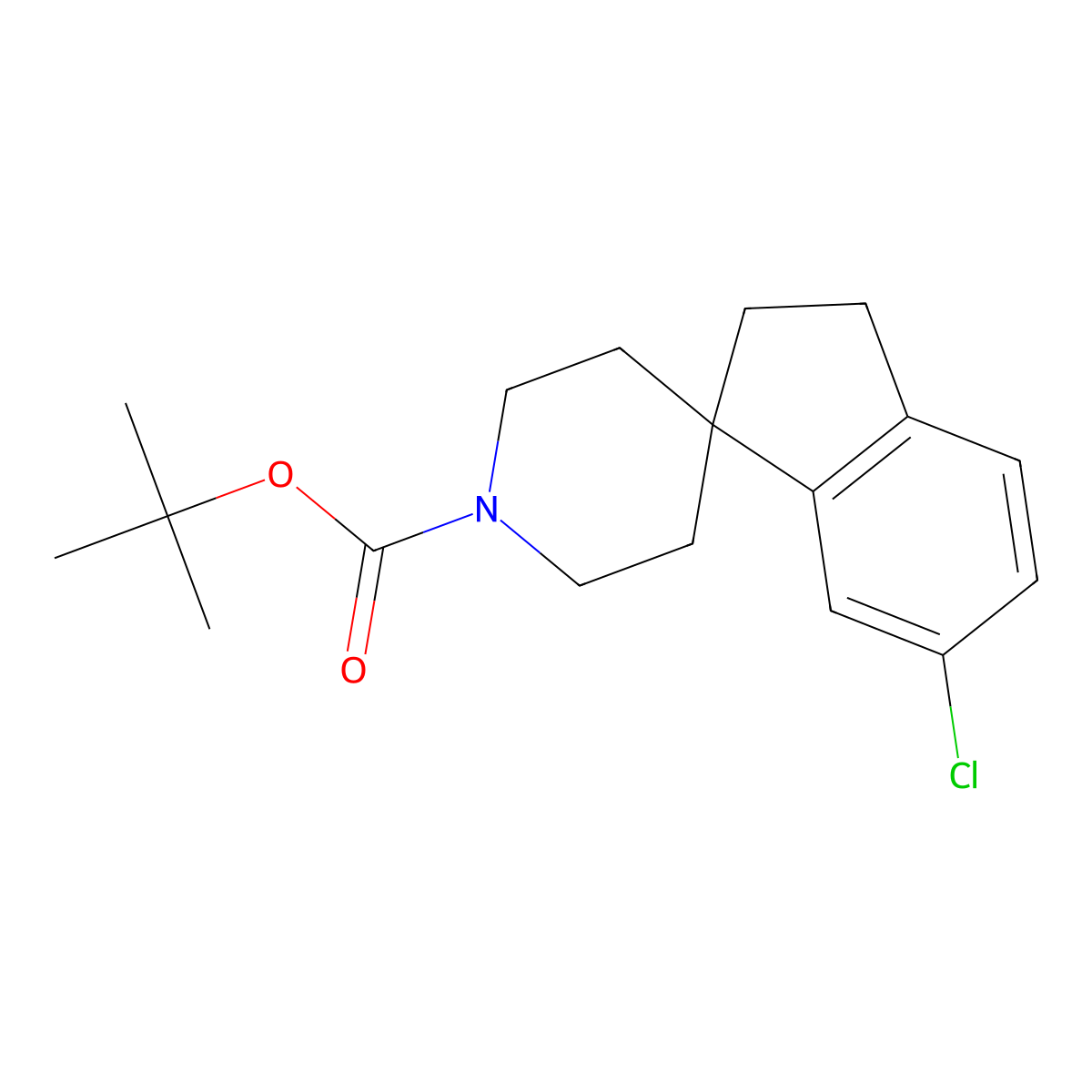 tert-Butyl 6-chloro-2,3-dihydrospiro[indene-1,4'-piperidine]-1'-carboxylate molecular structure, CAS 1160247-32-4