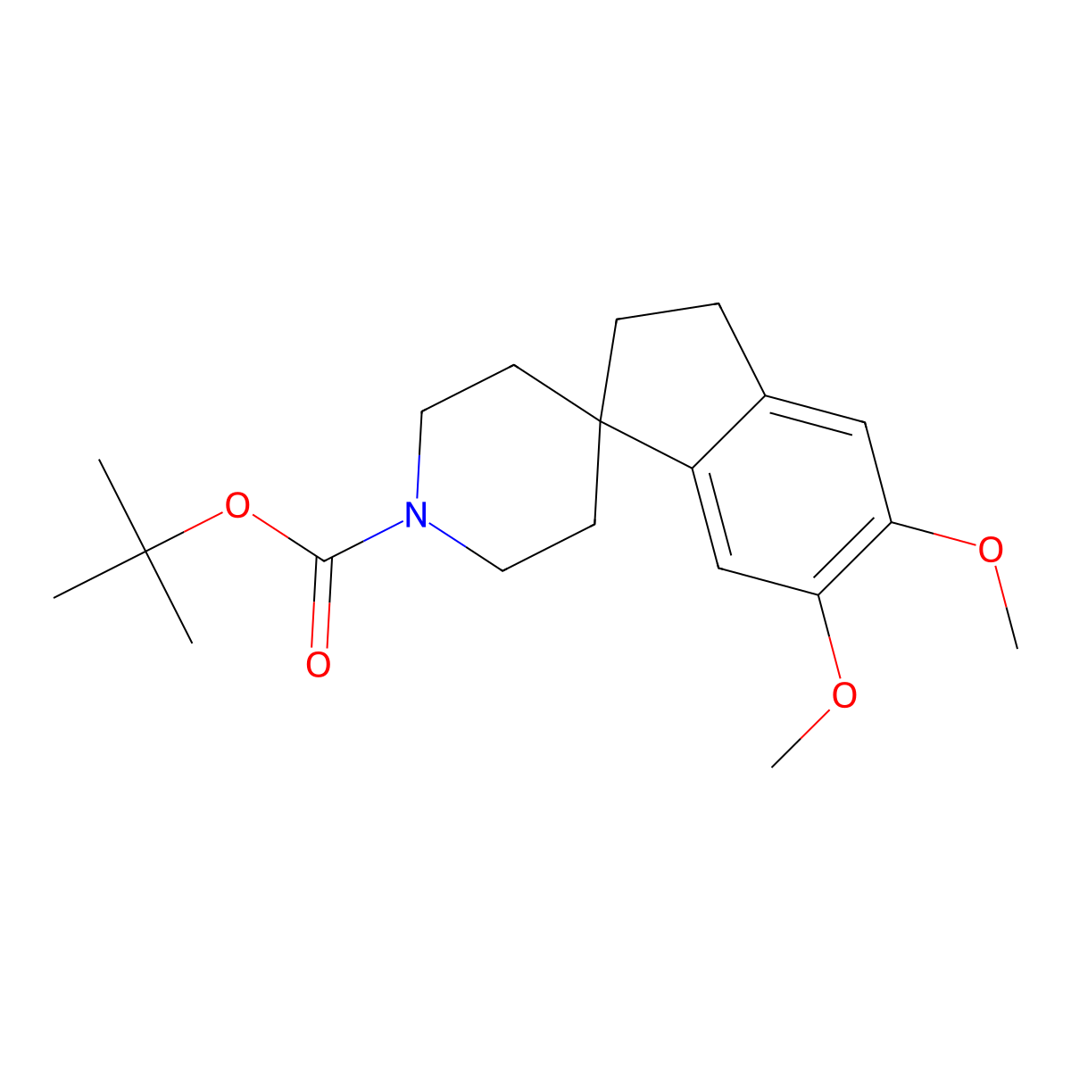 tert-Butyl 5,6-dimethoxy-2,3-dihydrospiro[indene-1,4'-piperidine]-1'-carboxylate molecular structure, CAS 1160247-33-5
