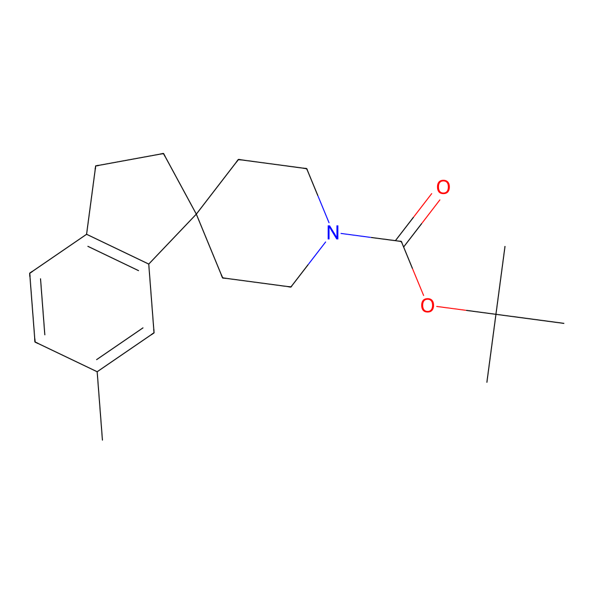 tert-Butyl 6-methyl-2,3-dihydrospiro[indene-1,4'-piperidine]-1'-carboxylate molecular structure, CAS 1160247-36-8