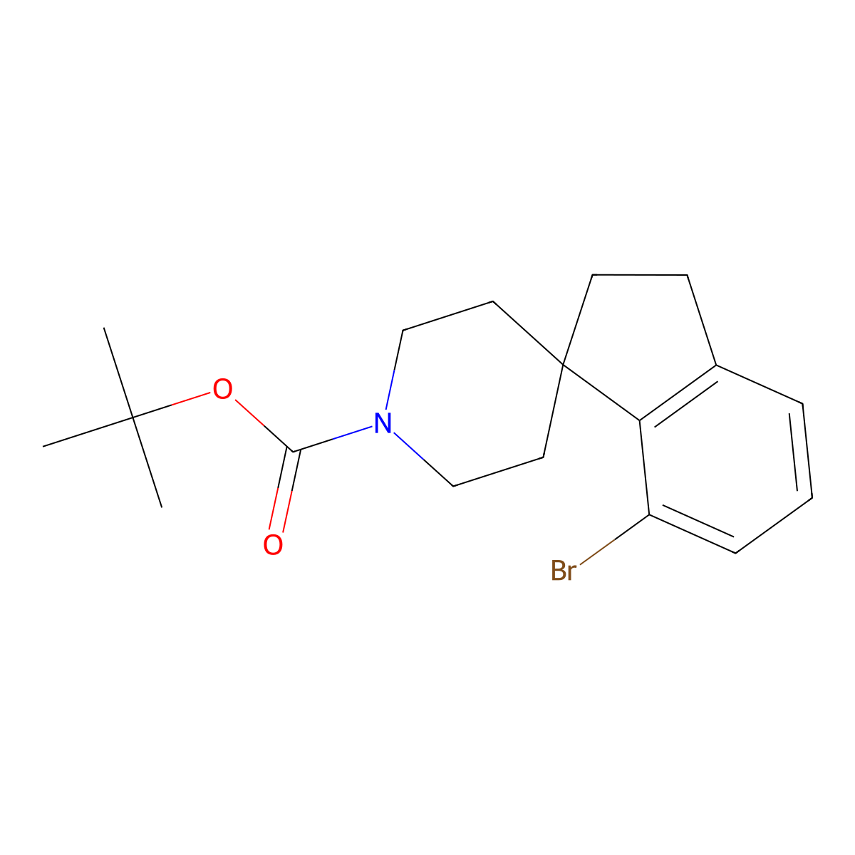 tert-Butyl 7-bromo-2,3-dihydrospiro[indene-1,4'-piperidine]-1'-carboxylate molecular structure, CAS 1160247-38-0