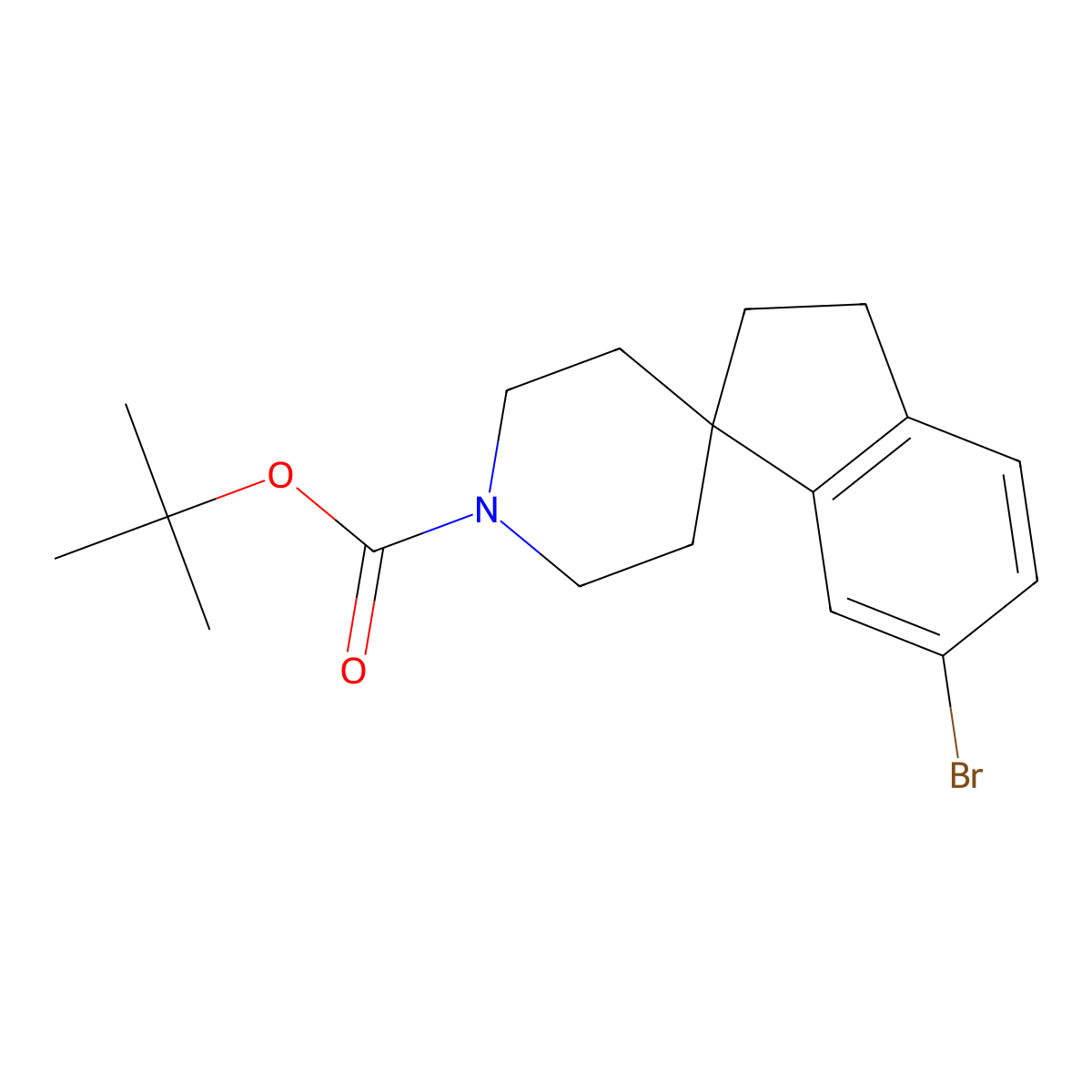 tert-Butyl 6-bromo-2,3-dihydrospiro[indene-1,4'-piperidine]-1'-carboxylate molecular structure, CAS 1160247-39-1