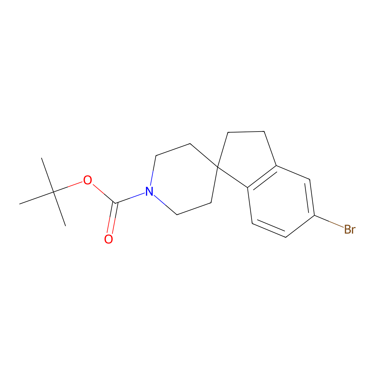 tert-Butyl 5-bromo-2,3-dihydrospiro[indene-1,4'-piperidine]-1'-carboxylate molecular structure, CAS 1160247-40-4