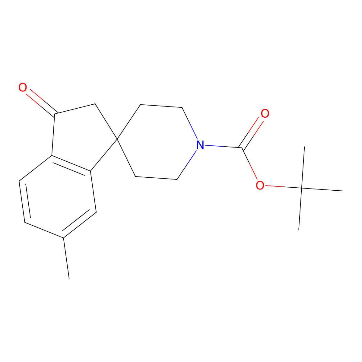 tert-Butyl 6-methyl-3-oxo-2,3-dihydrospiro[indene-1,4'-piperidine]-1'-carboxylate molecular structure, CAS 1160247-44-8