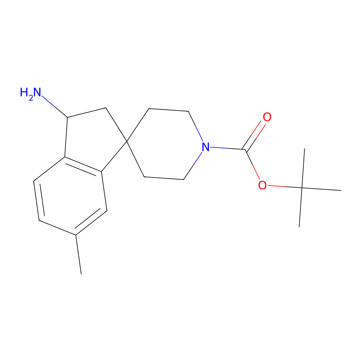 tert-Butyl 3-amino-6-methyl-2,3-dihydrospiro[indene-1,4'-piperidine]-1'-carboxylate molecular structure, CAS 1160247-45-9