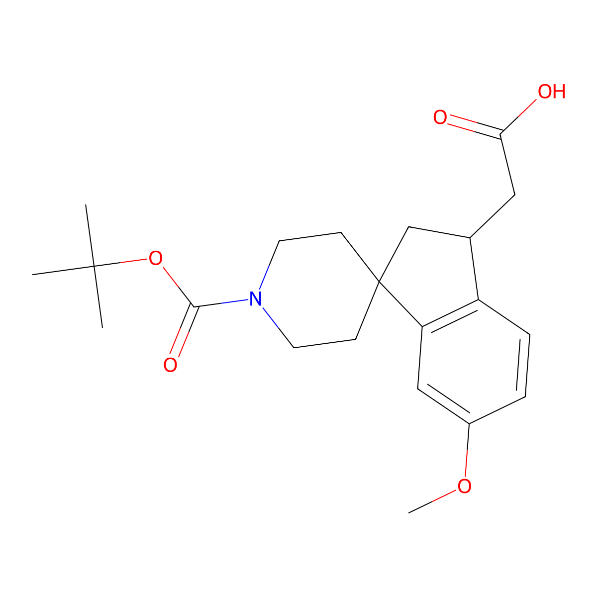 2-(1-(Tert-Butoxycarbonyl)-6-Methoxy-2,3-Dihydrospiro[Indene-1,4-Piperidine]-3-Yl)Acetic Acid molecular structure, CAS 1160247-48-2