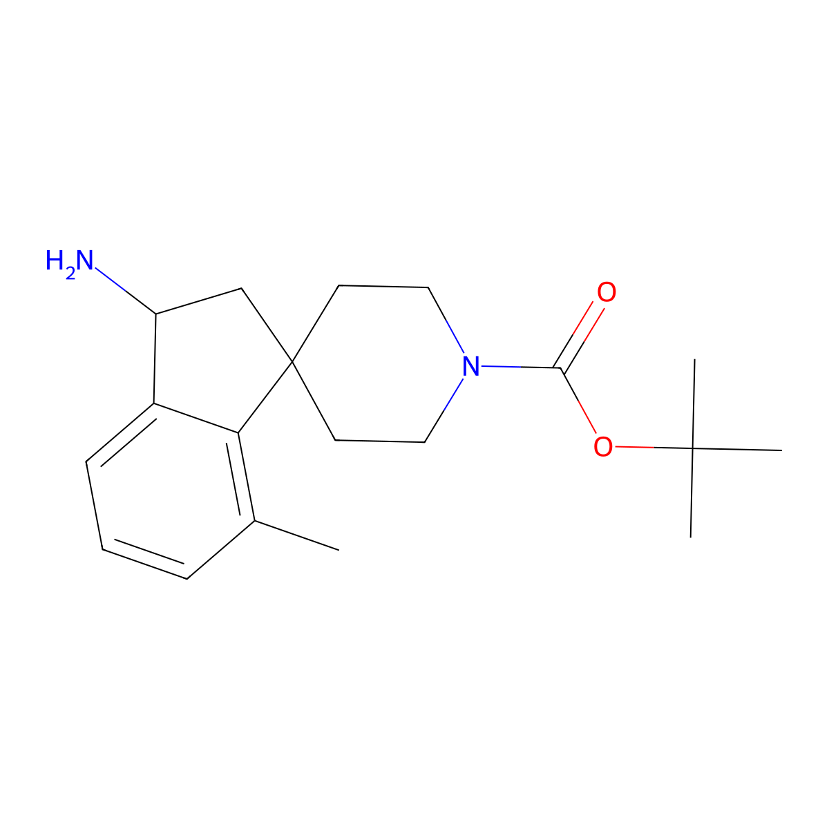 tert-Butyl 3-amino-7-methyl-2,3-dihydrospiro[indene-1,4'-piperidine]-1'-carboxylate molecular structure, CAS 1160247-50-6