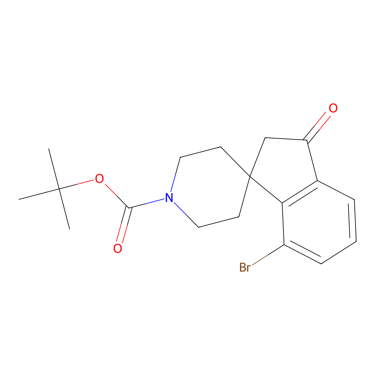 Tert-butyl 7-bromo-3-oxo-2,3-dihydrospiro[indene-1,4'-piperidine]-1'-carboxylate molecular structure, CAS 1160247-52-8
