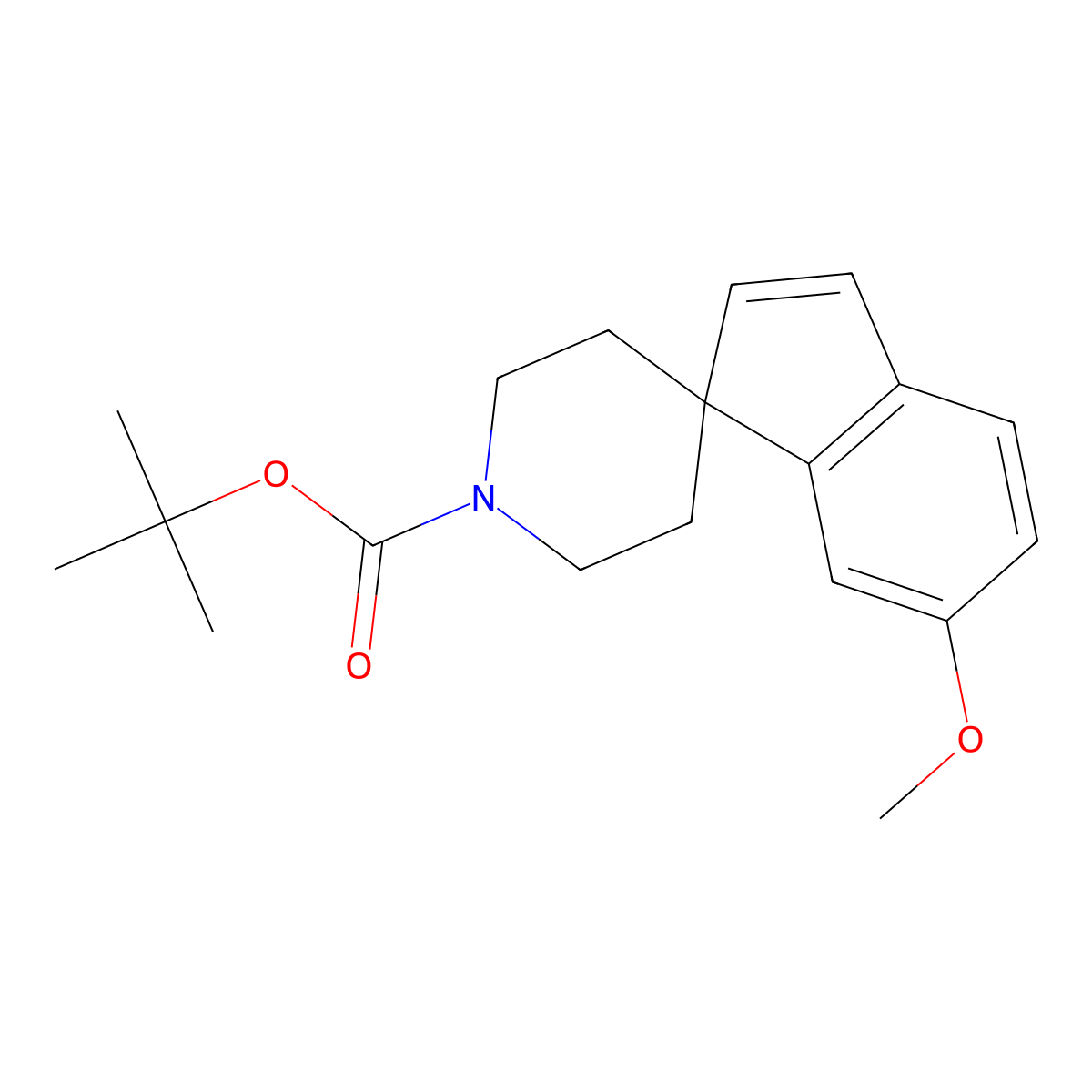 Tert-butyl 6-methoxyspiro[indene-1,4'-piperidine]-1'-carboxylate molecular structure, CAS 1160247-61-9